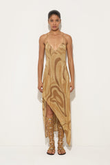 Marmo Print Lamè Asymmetrical Dress
WOMAN Pucci