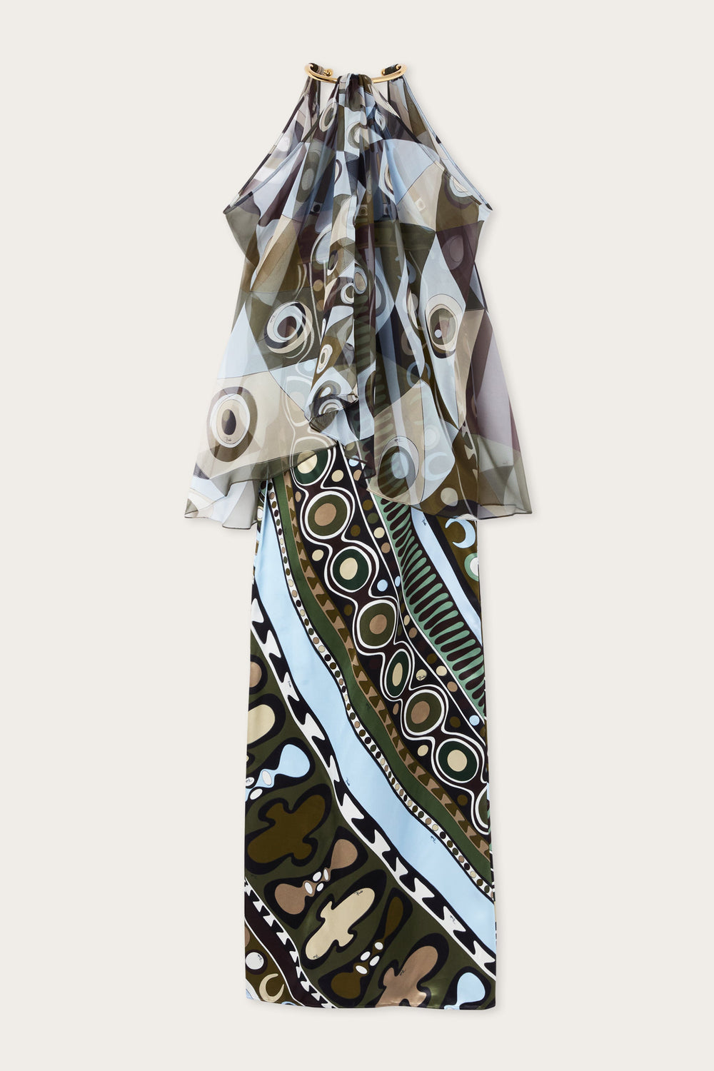 Occhi Print Satin and Chiffon Dress
WOMAN Pucci