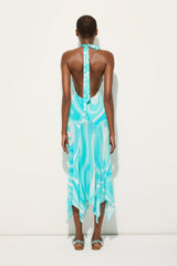 Marmo Print V-neck Dress with Asymmetrical Hem
WOMAN Pucci