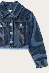 Denim Jacket with Laser-Cut Marmo Print
Pucci