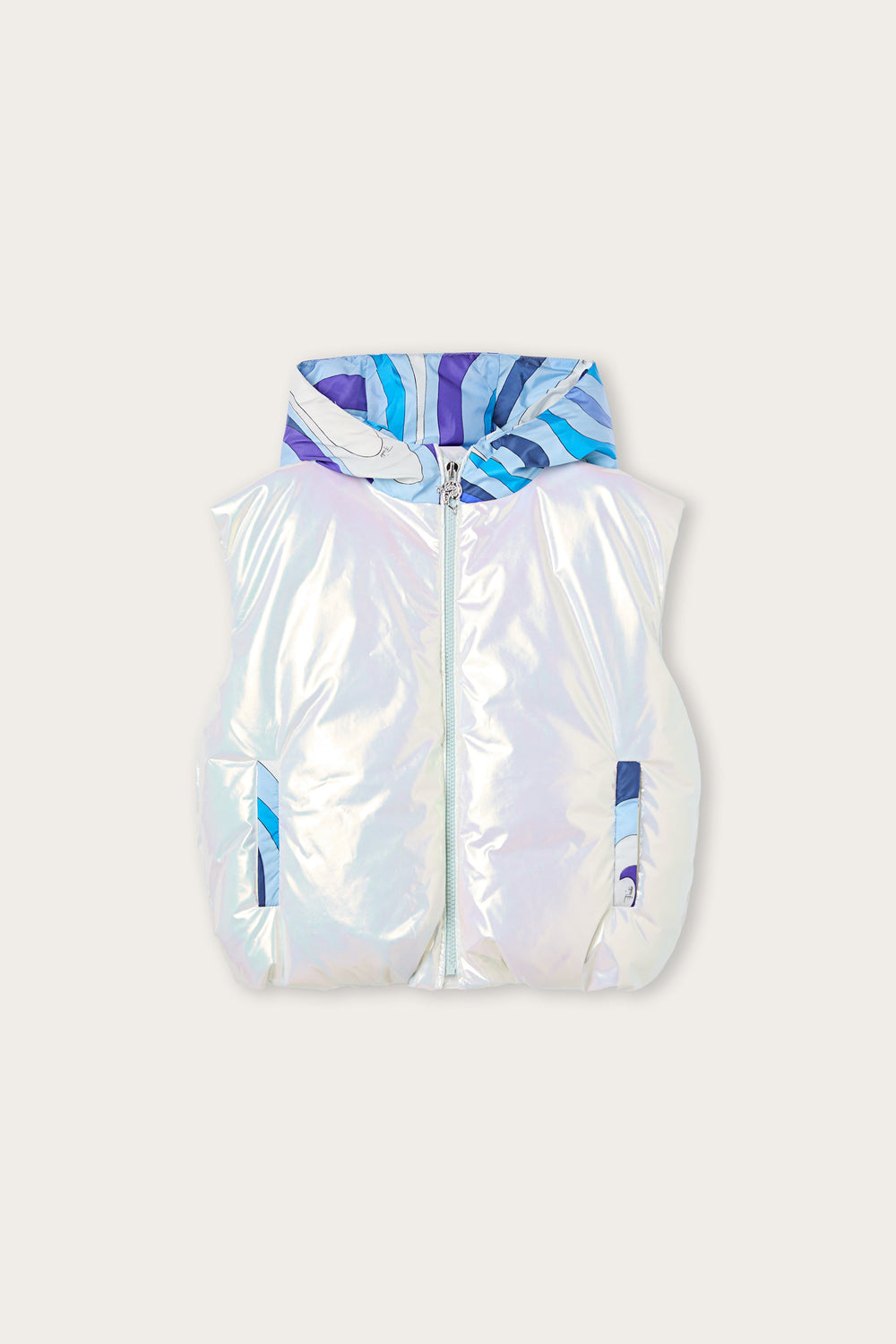 Holographic Effect Sleeveless Down Jacket
Pucci