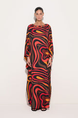 Embroidery Marmo Print Silk Kaftan
 WOMAN Pucci