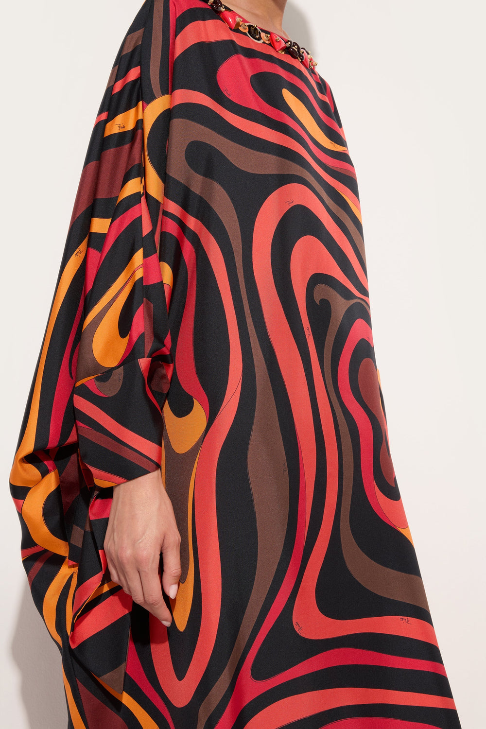 Embroidery Marmo Print Silk Kaftan
 WOMAN Pucci