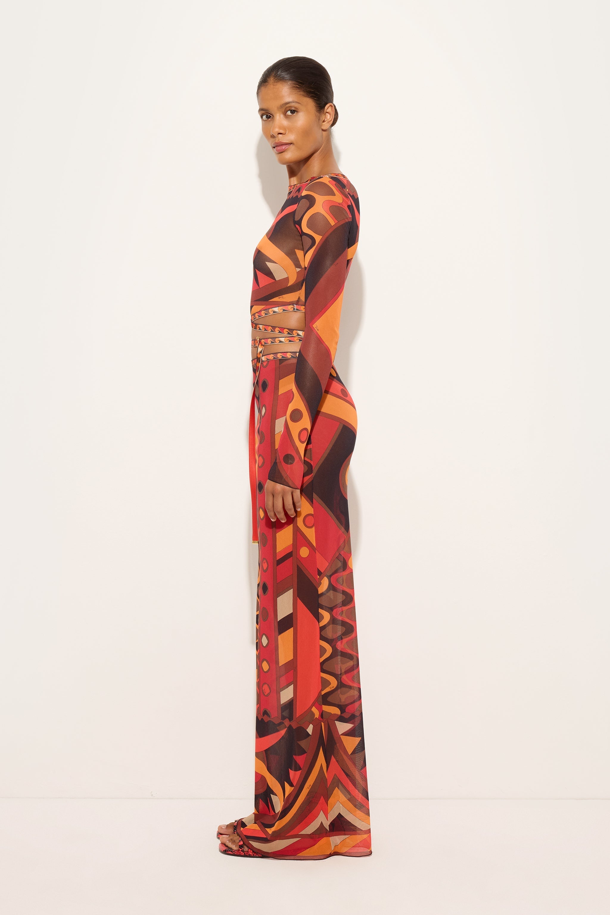 Vivara Print Tulle Crop Top
 WOMAN Pucci