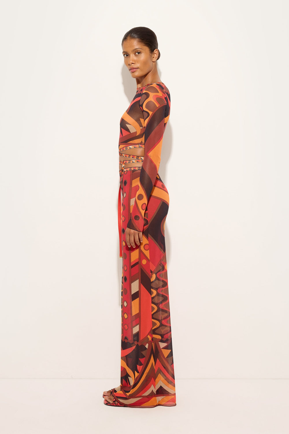 Vivara Print Tulle Crop Top
 WOMAN Pucci