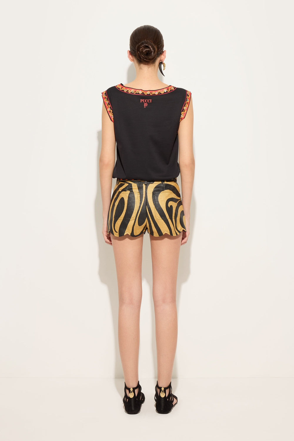 Cotton T-shirt with Printed Detail
 WOMAN Pucci