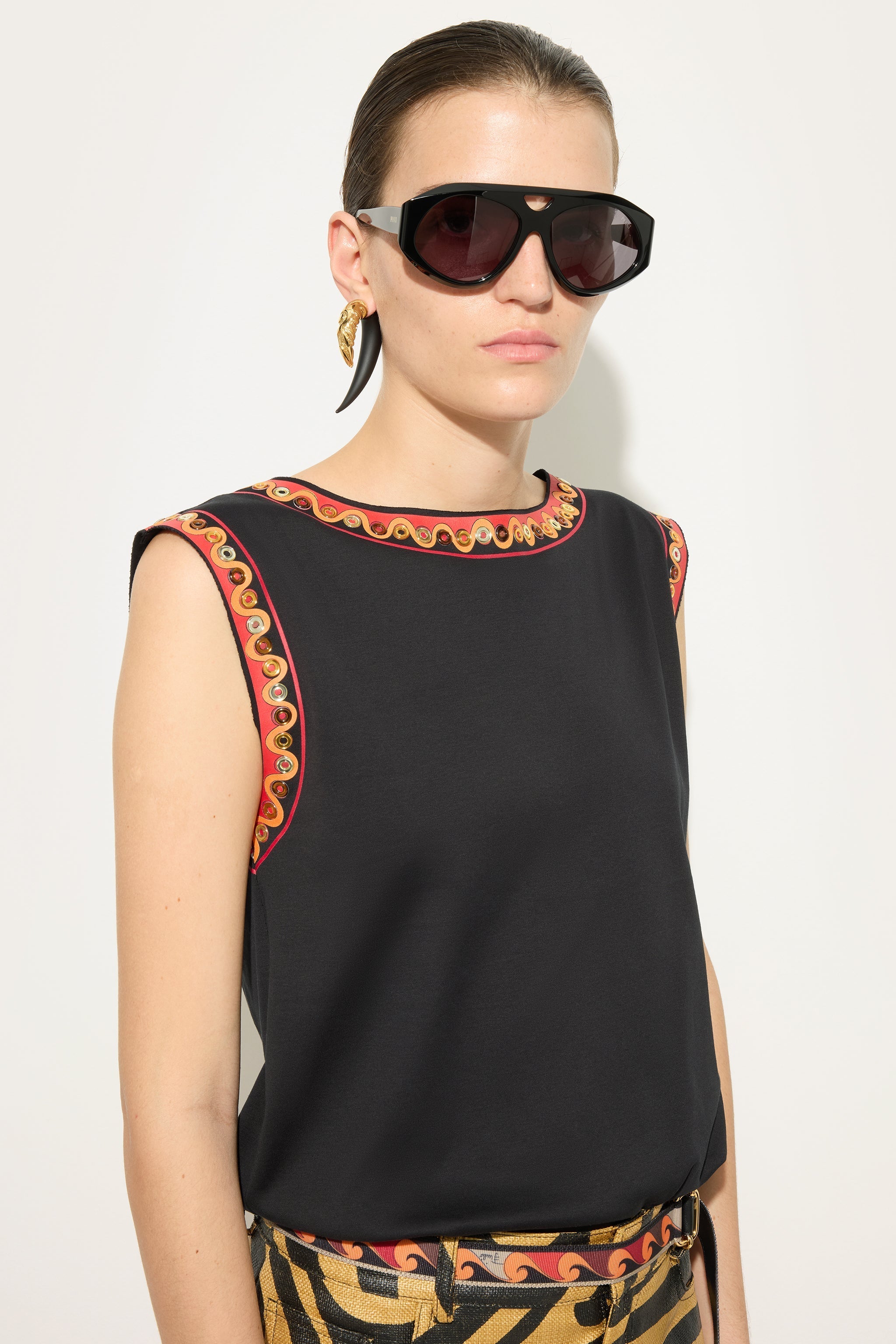 Cotton T-shirt with Printed Detail
 WOMAN Pucci
