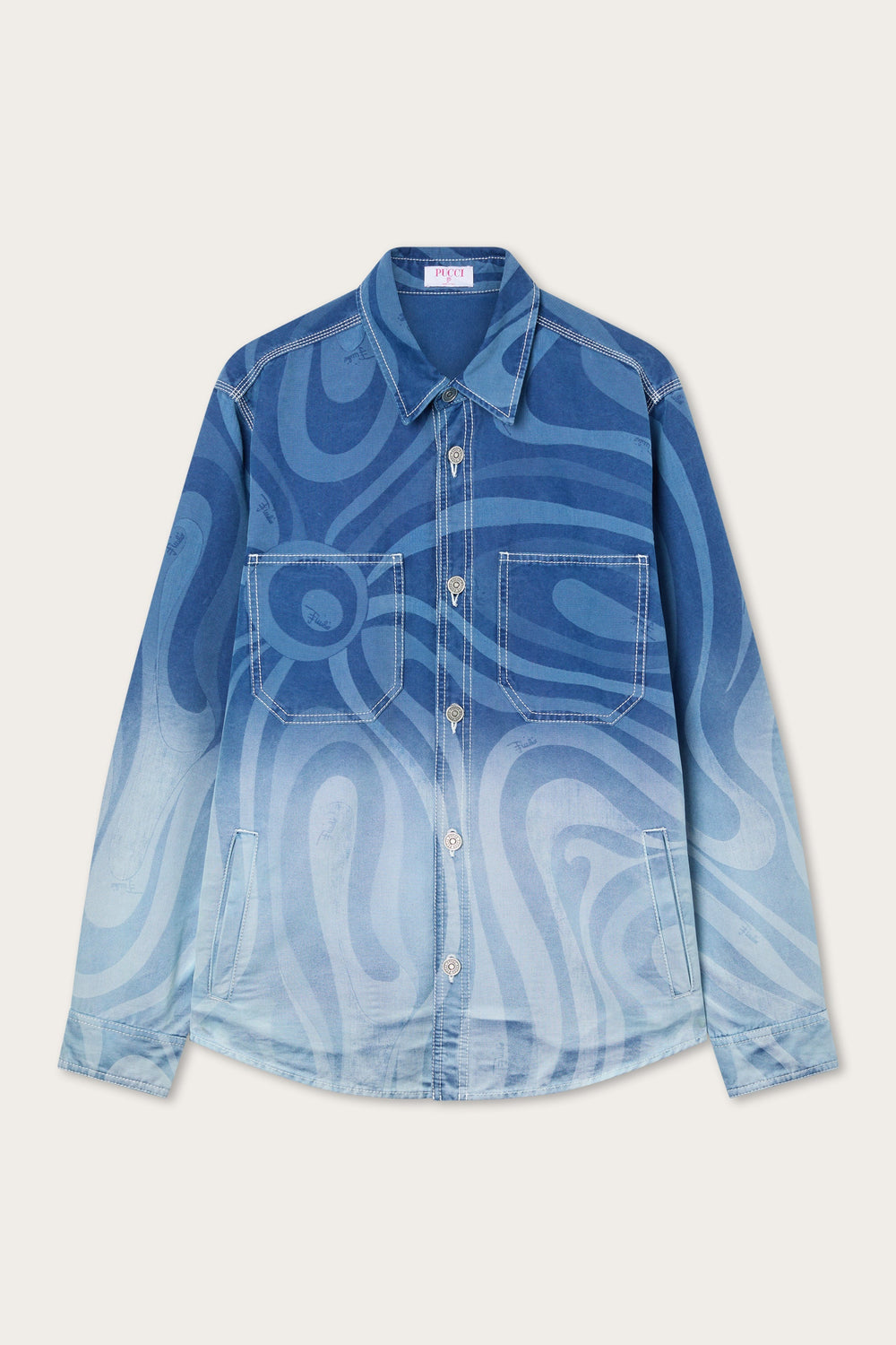 Marmo Print Oversized Denim Jacket
  Pucci