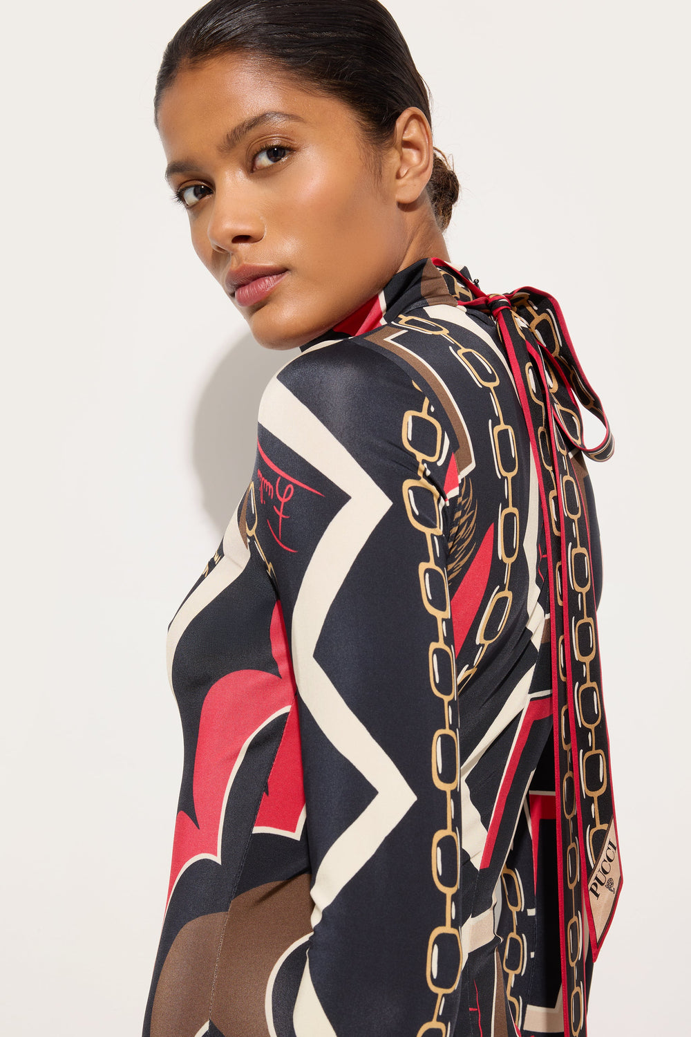 Istrice Print Satin Jersey Dress
 WOMAN Pucci