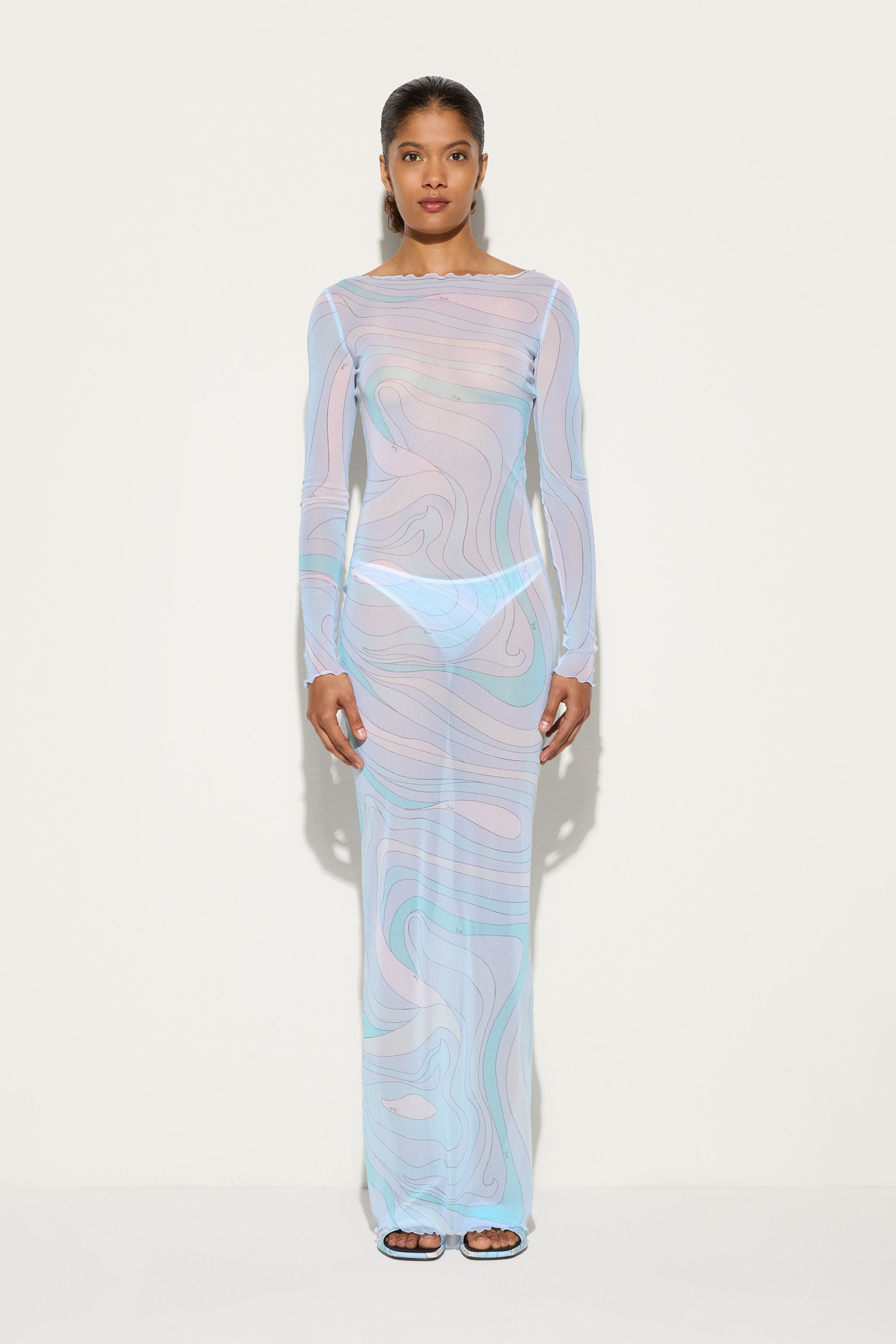Marmo Print Tulle Long Dress
 WOMAN Pucci
