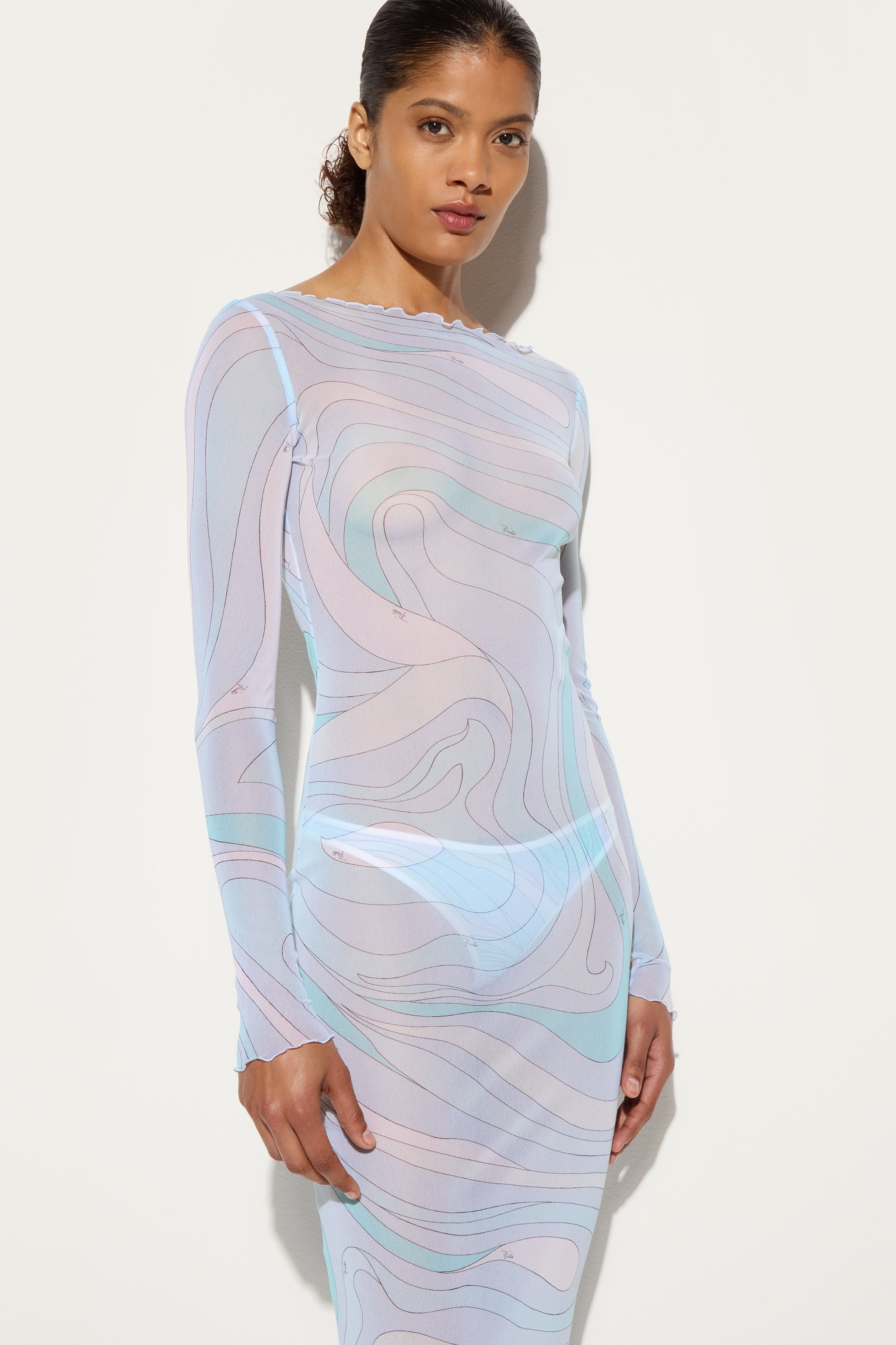 Marmo Print Tulle Long Dress
 WOMAN Pucci