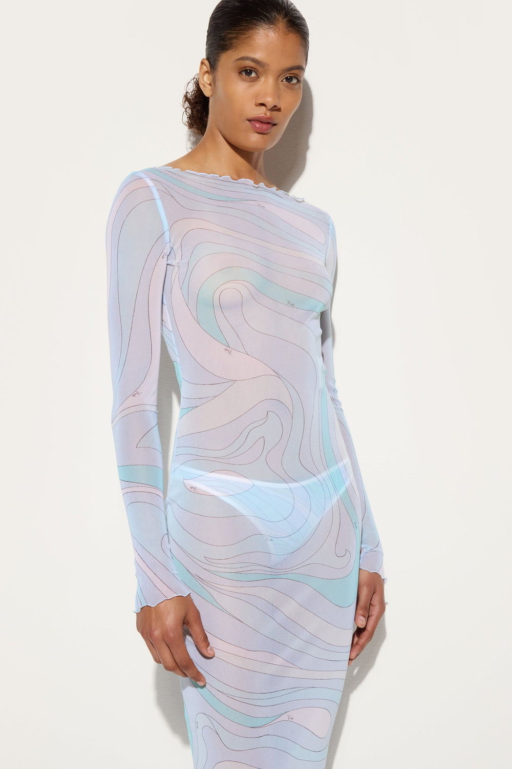 Marmo Print Tulle Long Dress
 WOMAN Pucci