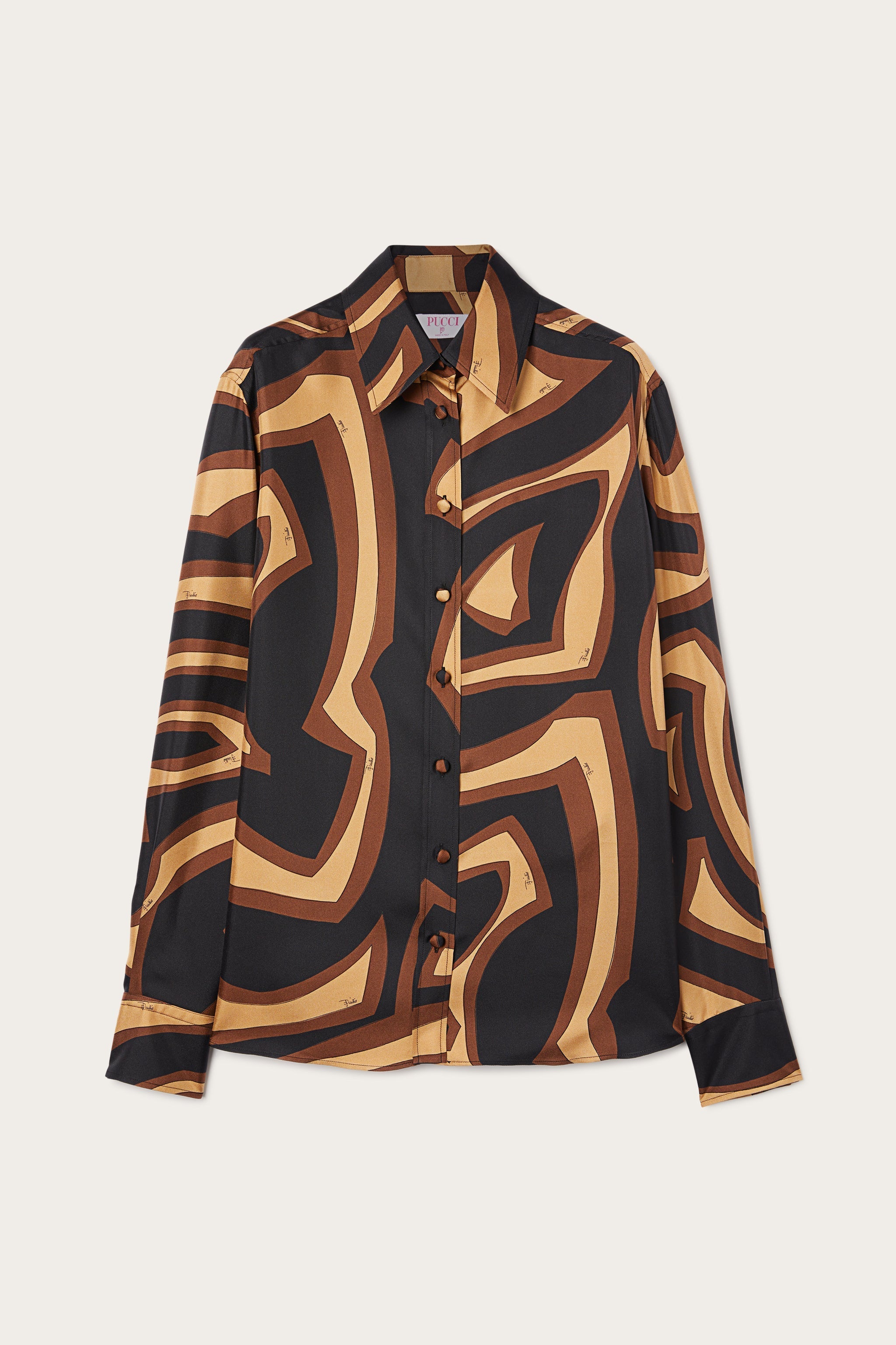 Labirinto Print Silk Twill Shirt
 WOMAN Pucci