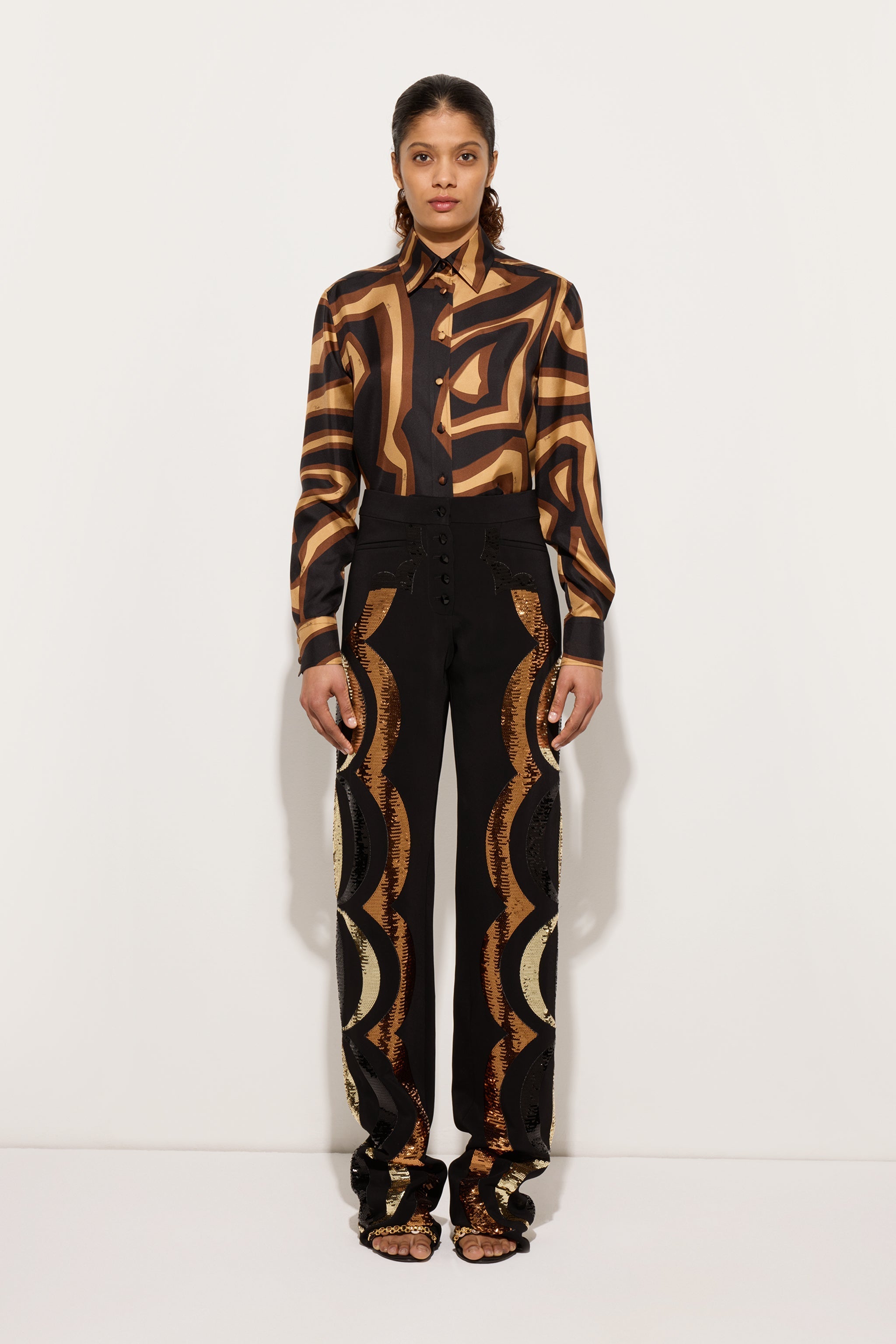 Labirinto Print Silk Twill Shirt
 WOMAN Pucci