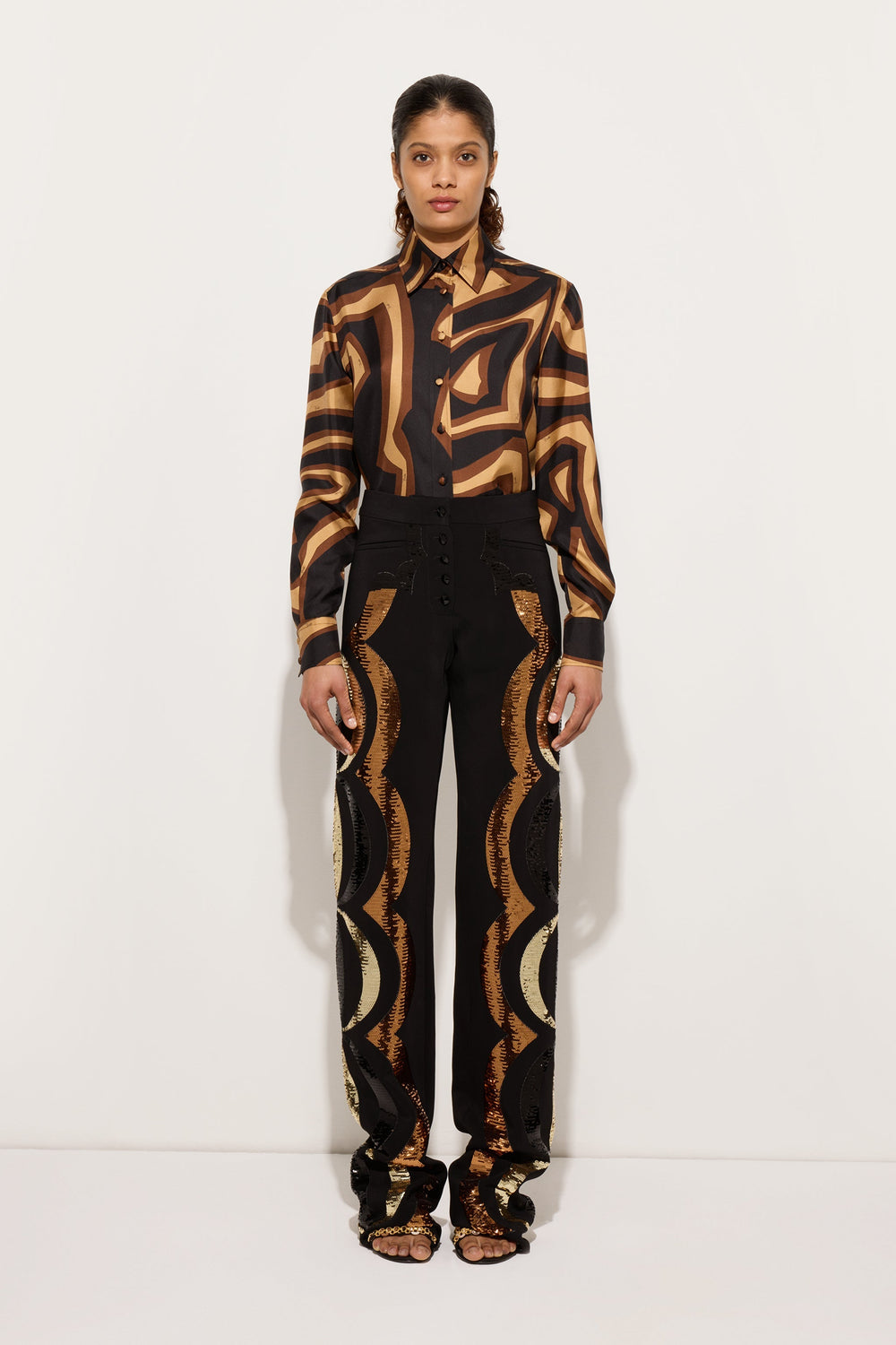 Labirinto Print Silk Twill Shirt
 WOMAN Pucci