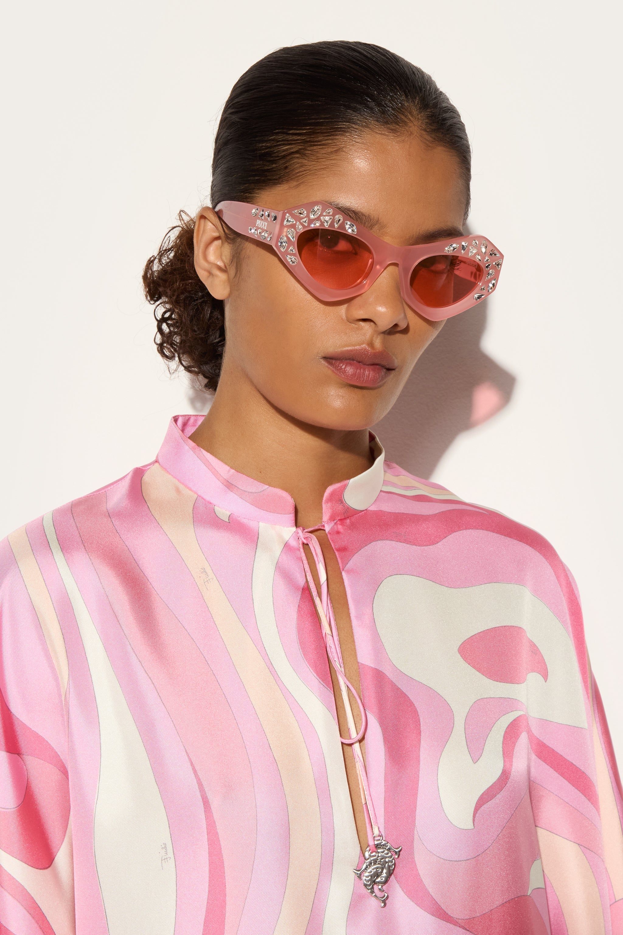 Cat-Eye Sunglasses with Rhinestones
 WOMAN Pucci