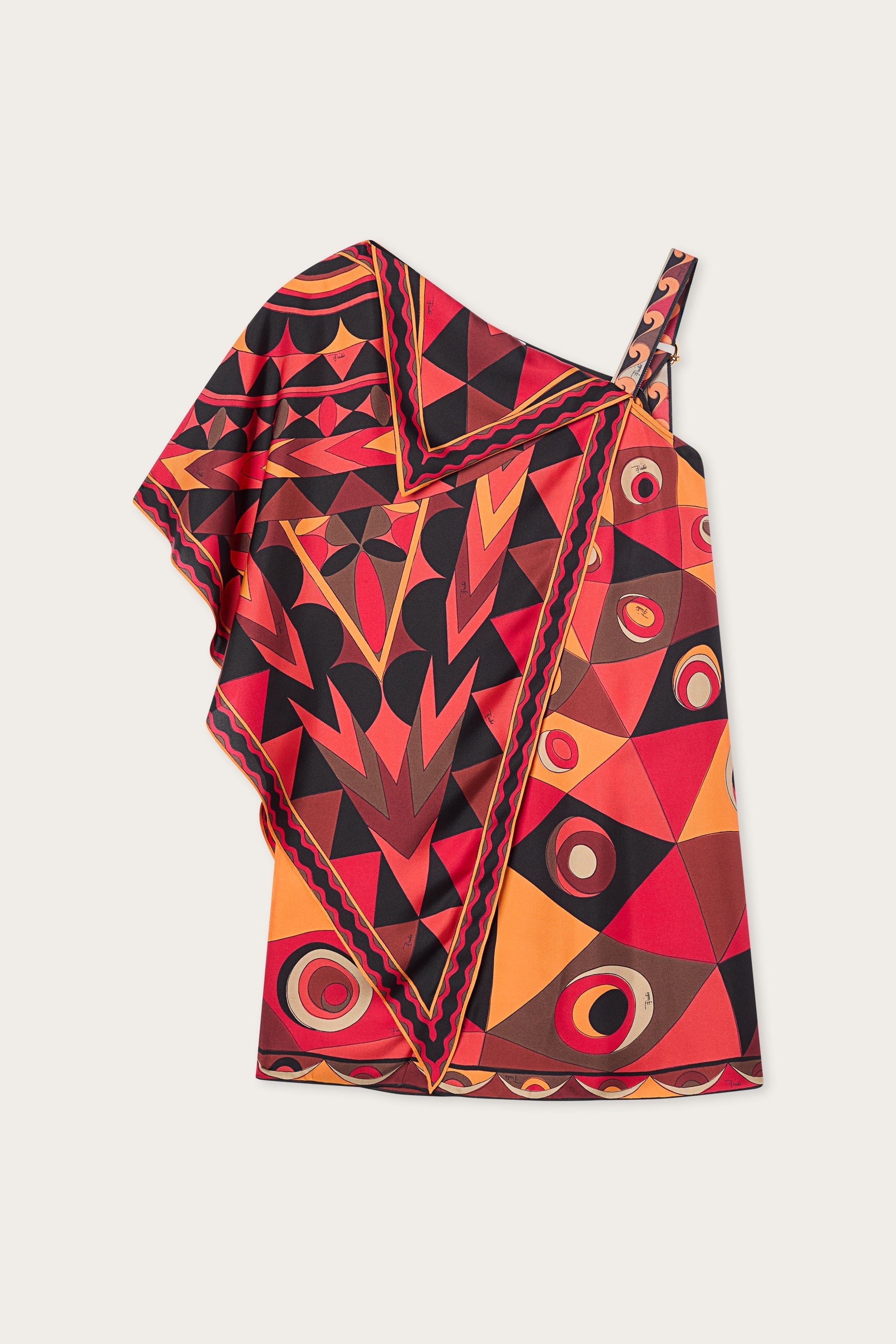 Occhi Print Asymmetrical Foulard Dress
 WOMAN Pucci