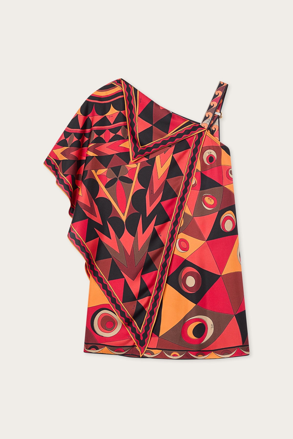 Occhi Print Asymmetrical Foulard Dress
 WOMAN Pucci