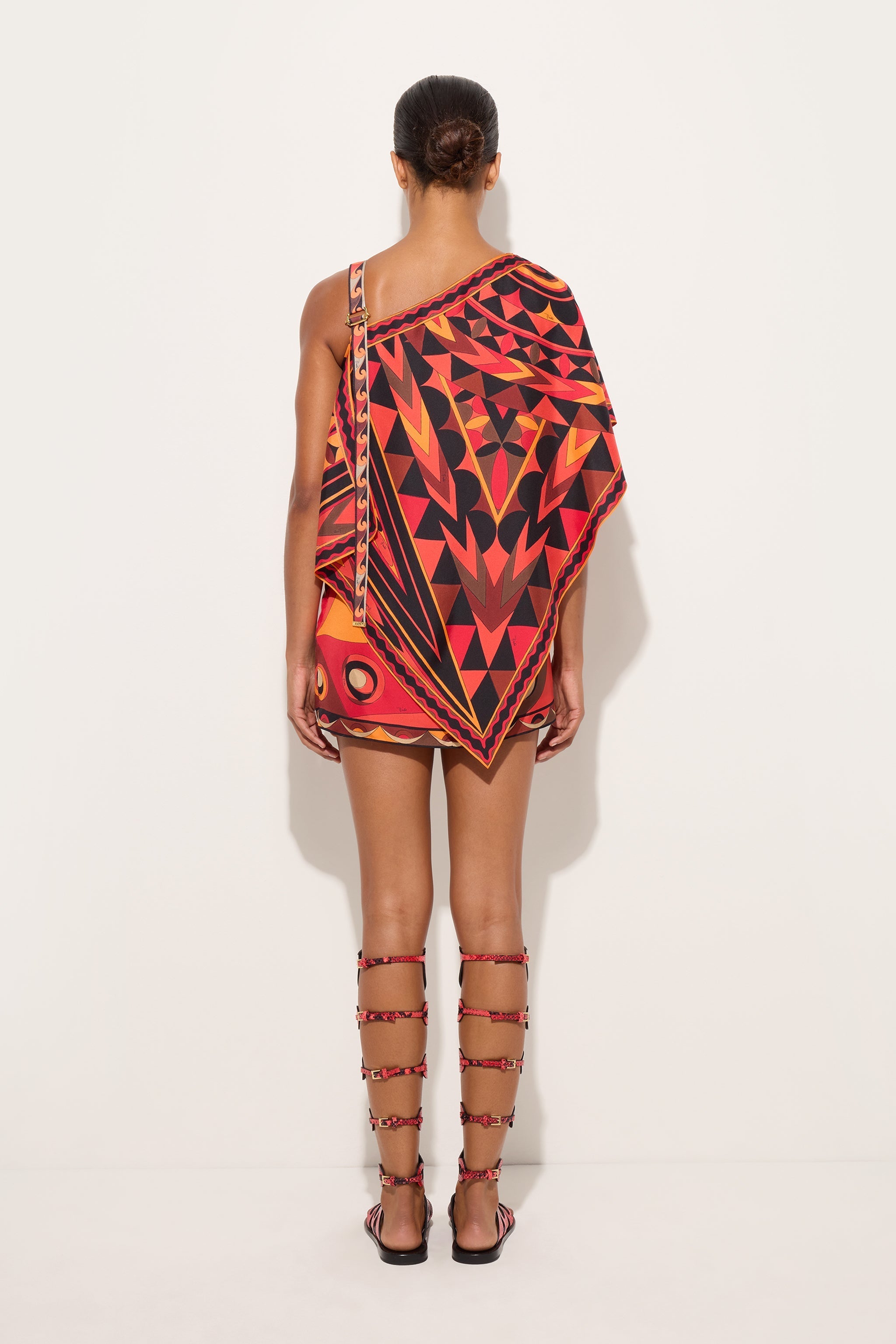 Occhi Print Asymmetrical Foulard Dress
 WOMAN Pucci