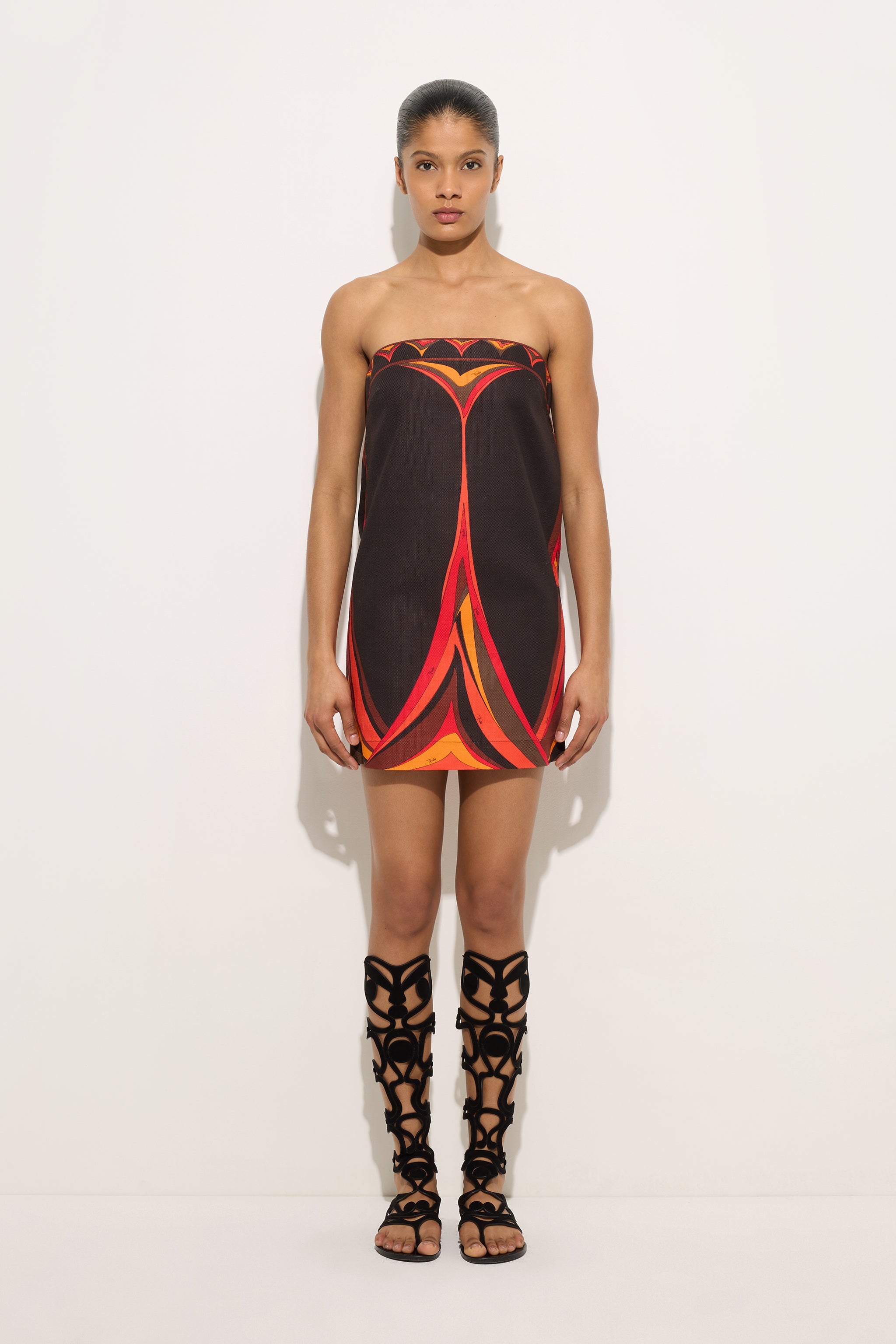Fari Print Cotton and Linen Dress
 WOMAN Pucci