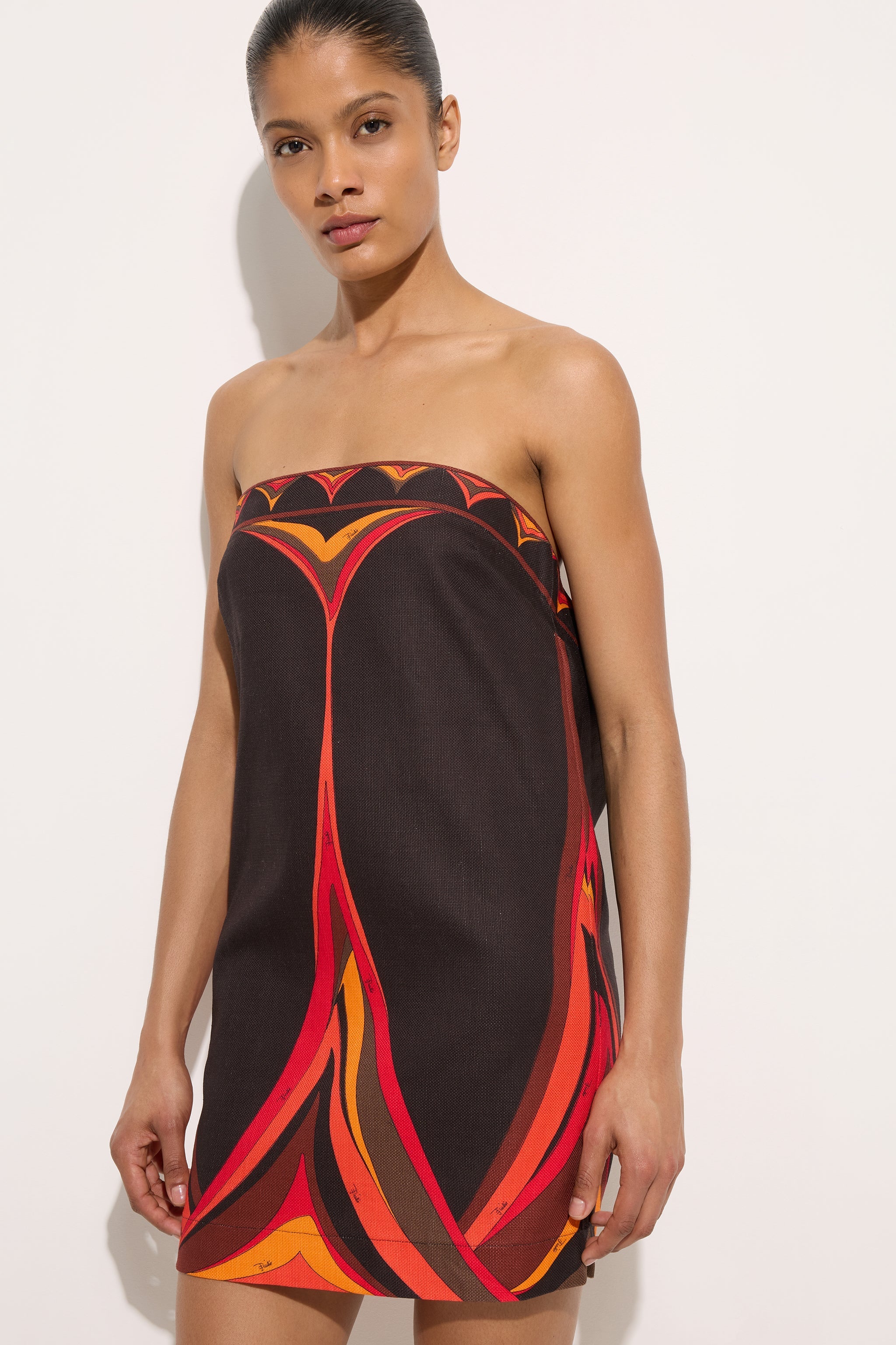 Fari Print Cotton and Linen Dress
 WOMAN Pucci