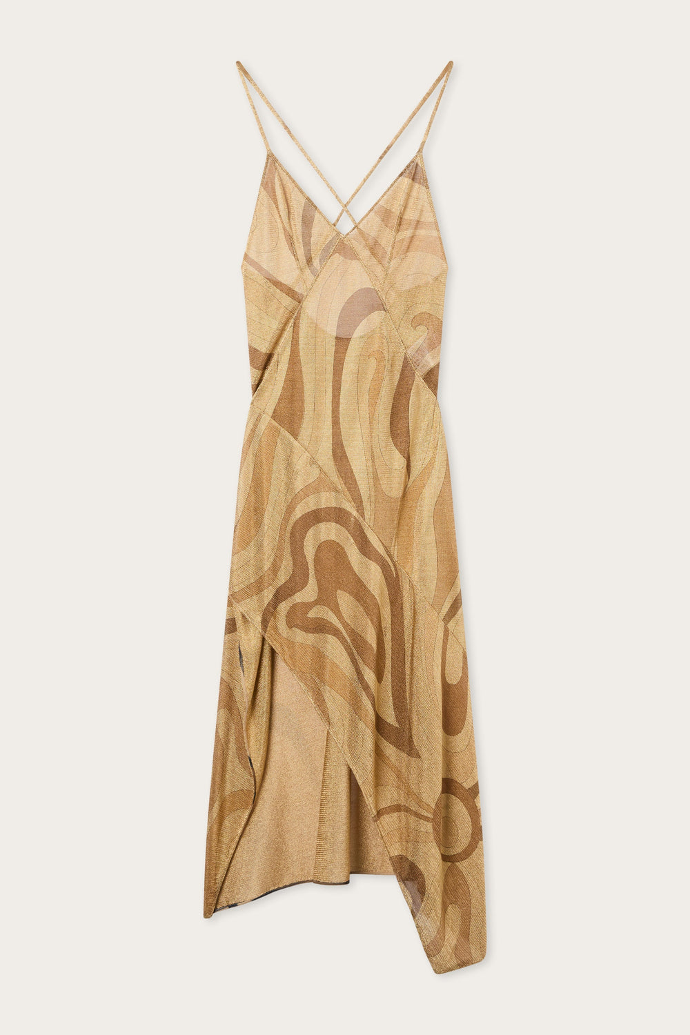 Marmo Print Lamè Asymmetrical Dress
 WOMAN Pucci