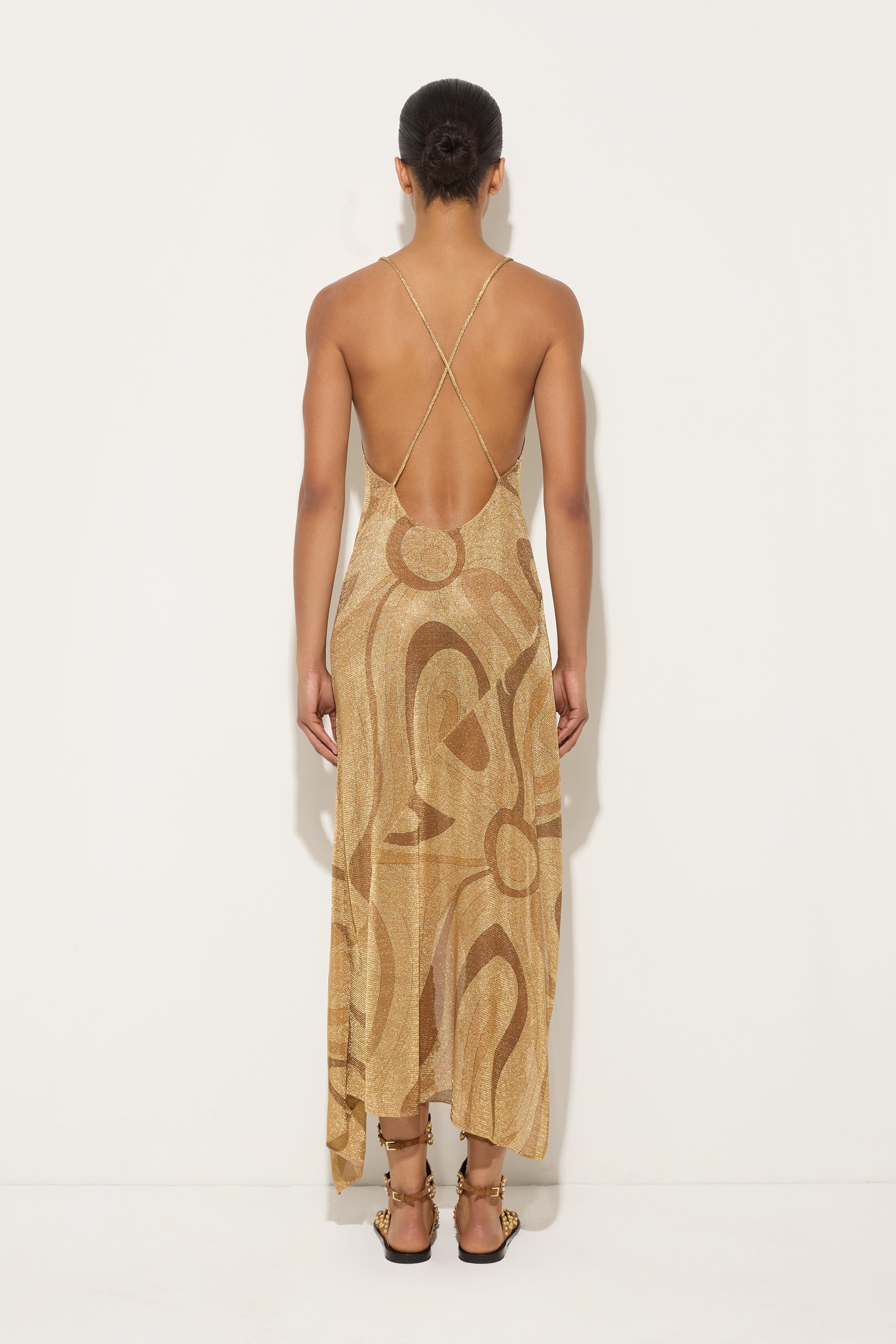 Marmo Print Lamè Asymmetrical Dress
 WOMAN Pucci