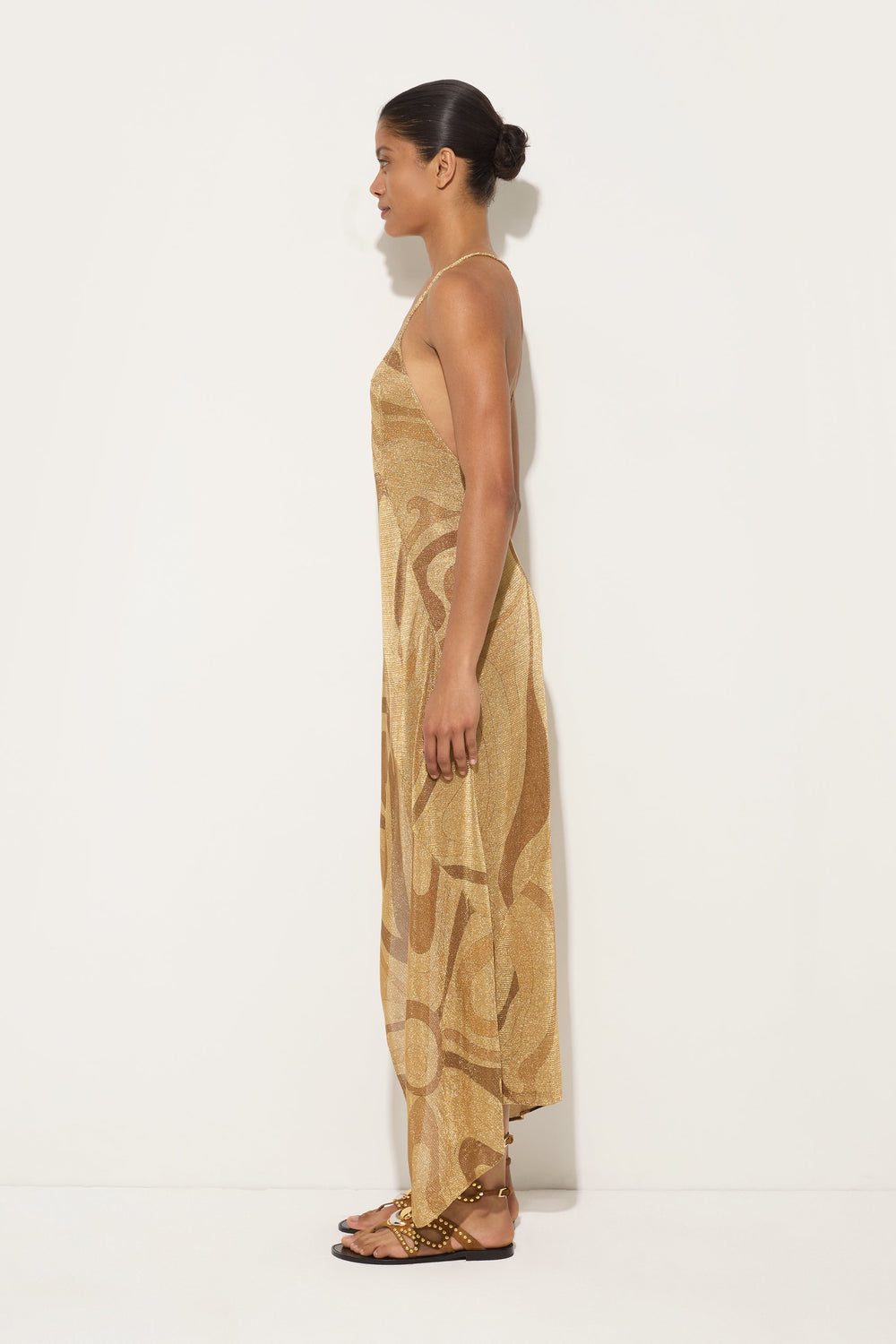 Marmo Print Lamè Asymmetrical Dress
 WOMAN Pucci