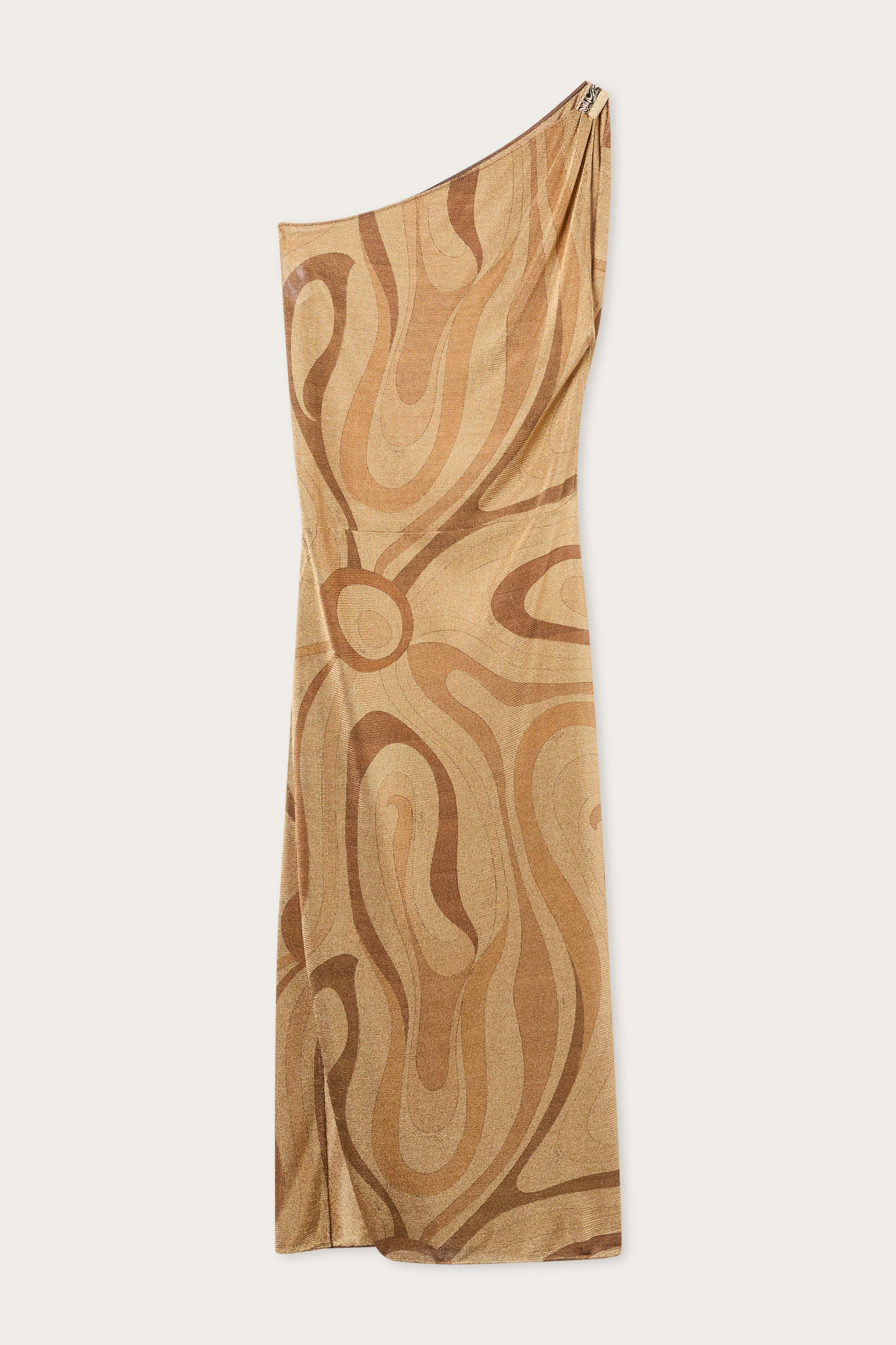 Marmo Print One-Shoulder Lamè Dress
 WOMAN Pucci