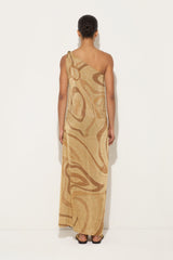 Marmo Print One-Shoulder Lamè Dress
 WOMAN Pucci