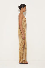 Marmo Print One-Shoulder Lamè Dress
 WOMAN Pucci