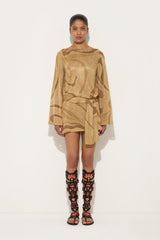 Marmo Print Lamè Dress with Belt
 WOMAN Pucci