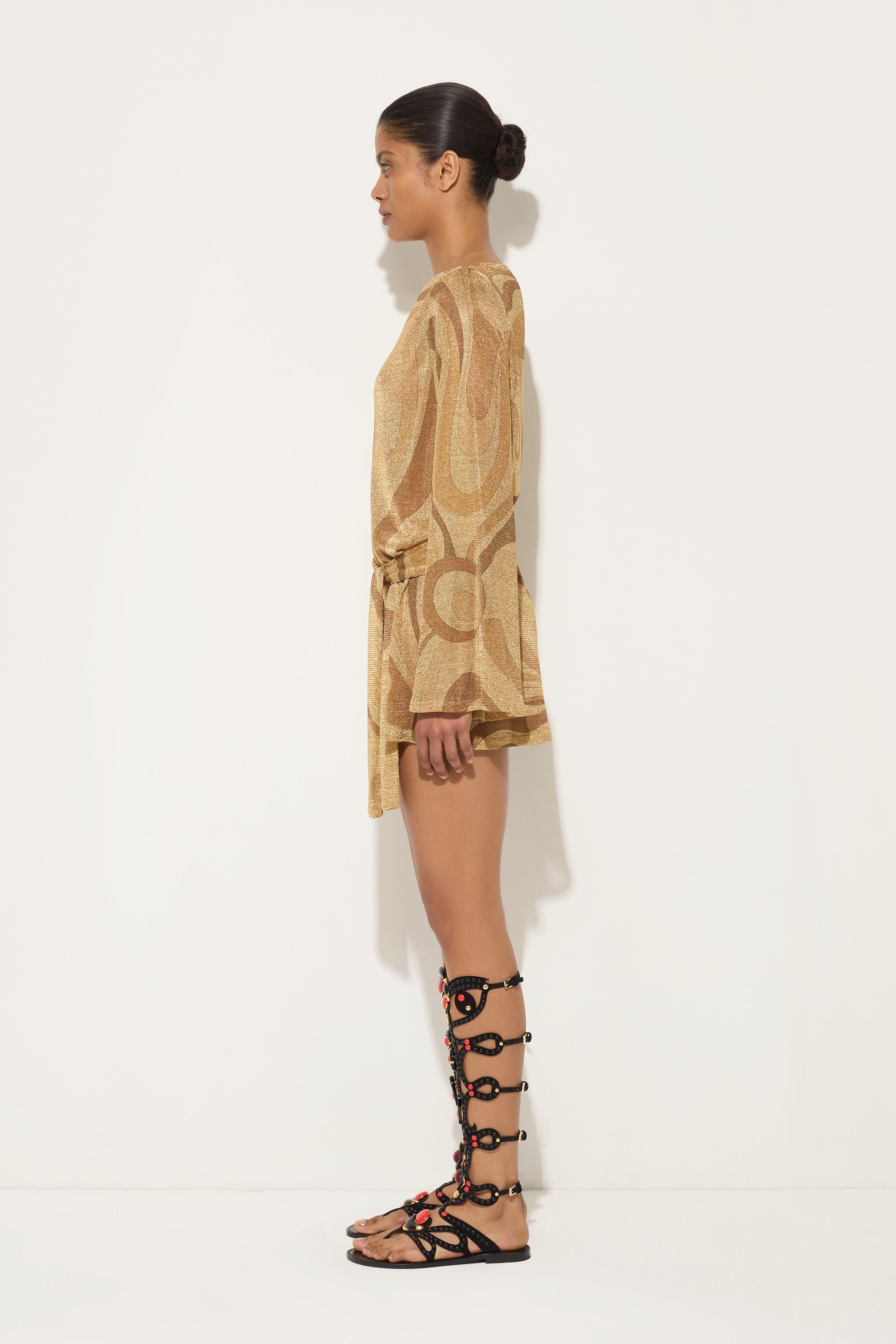Marmo Print Lamè Dress with Belt
 WOMAN Pucci