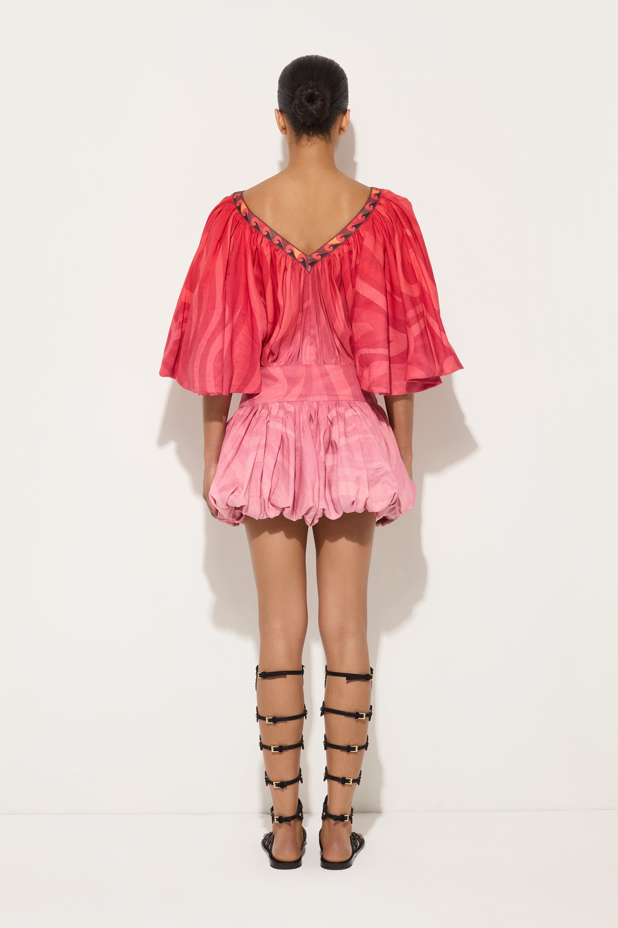 Marmo Gradient Print Ramie Dress
 WOMAN Pucci