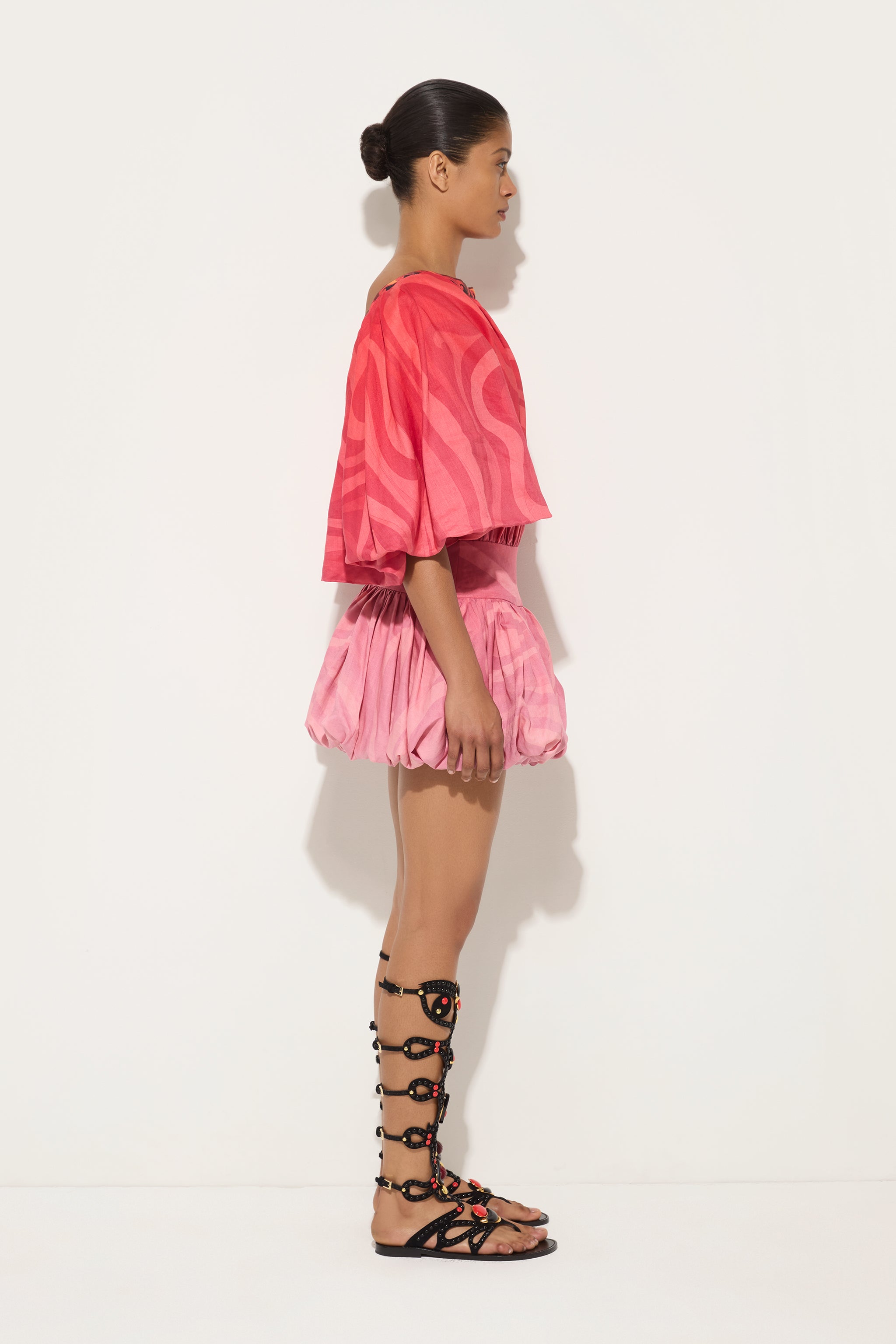 Marmo Gradient Print Ramie Dress
 WOMAN Pucci