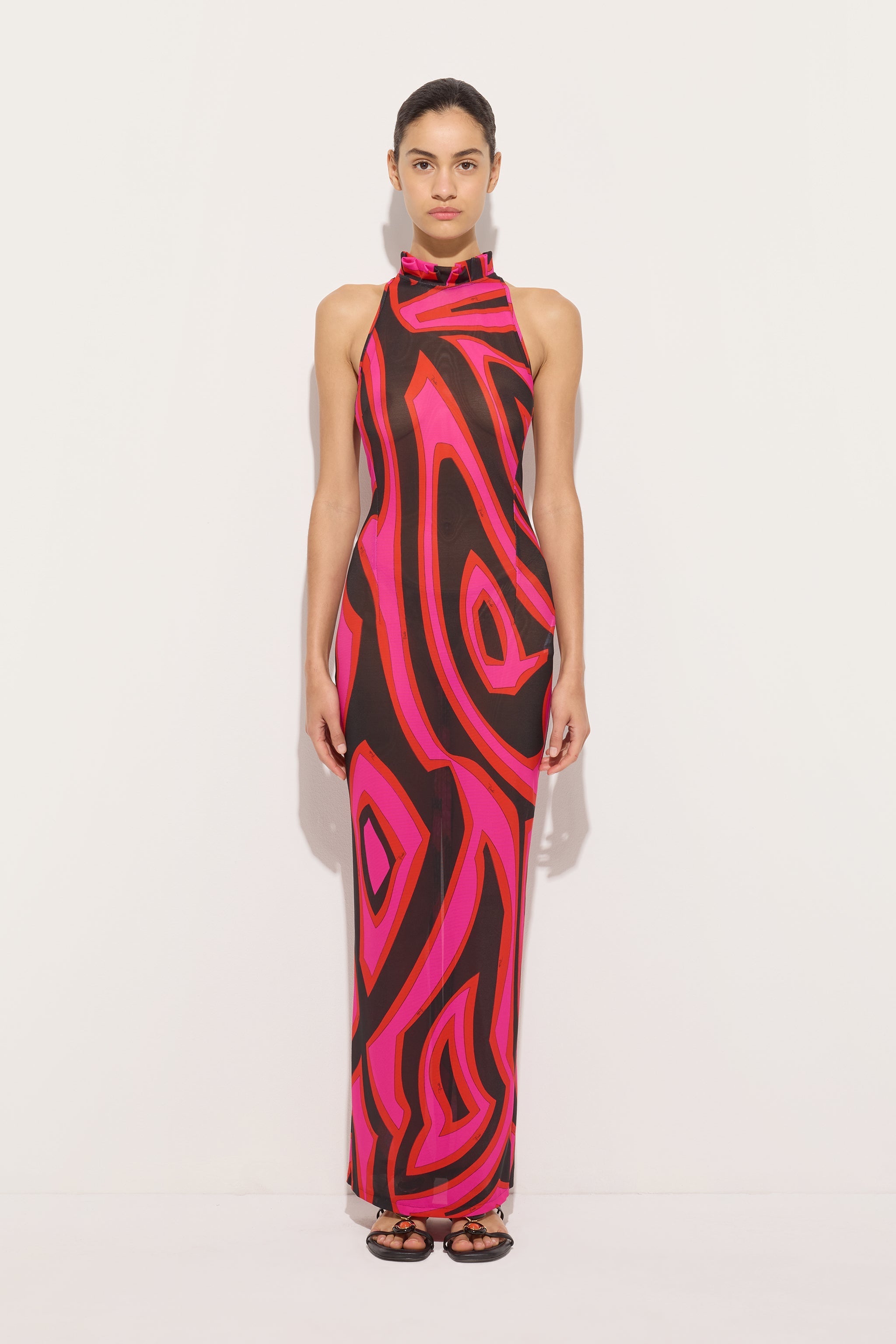 Labirinto Print Long Fitted Dress
 WOMAN Pucci