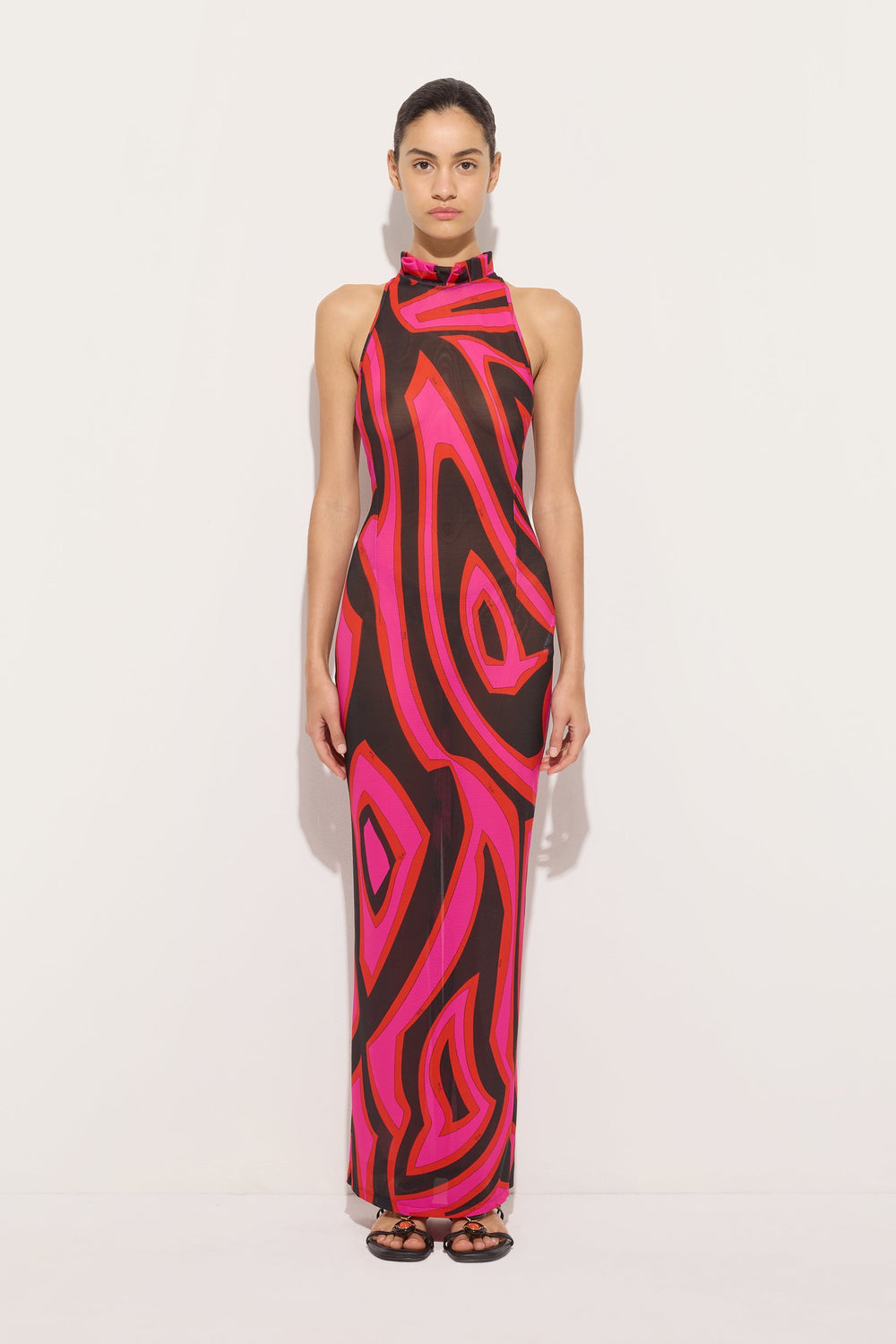 Labirinto Print Long Fitted Dress
 WOMAN Pucci