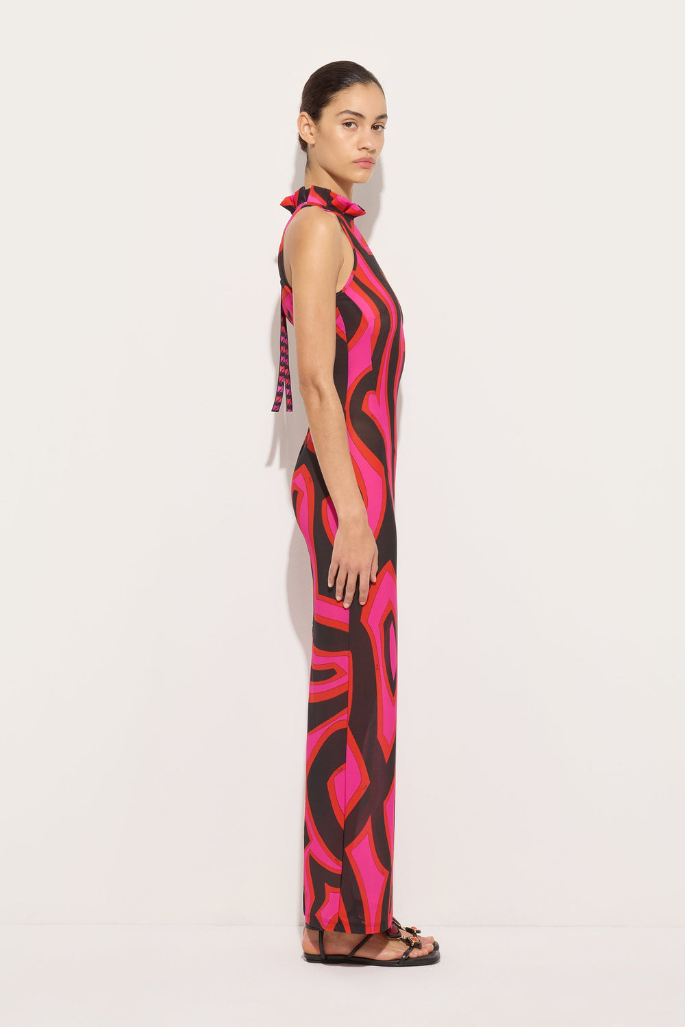Labirinto Print Long Fitted Dress
 WOMAN Pucci
