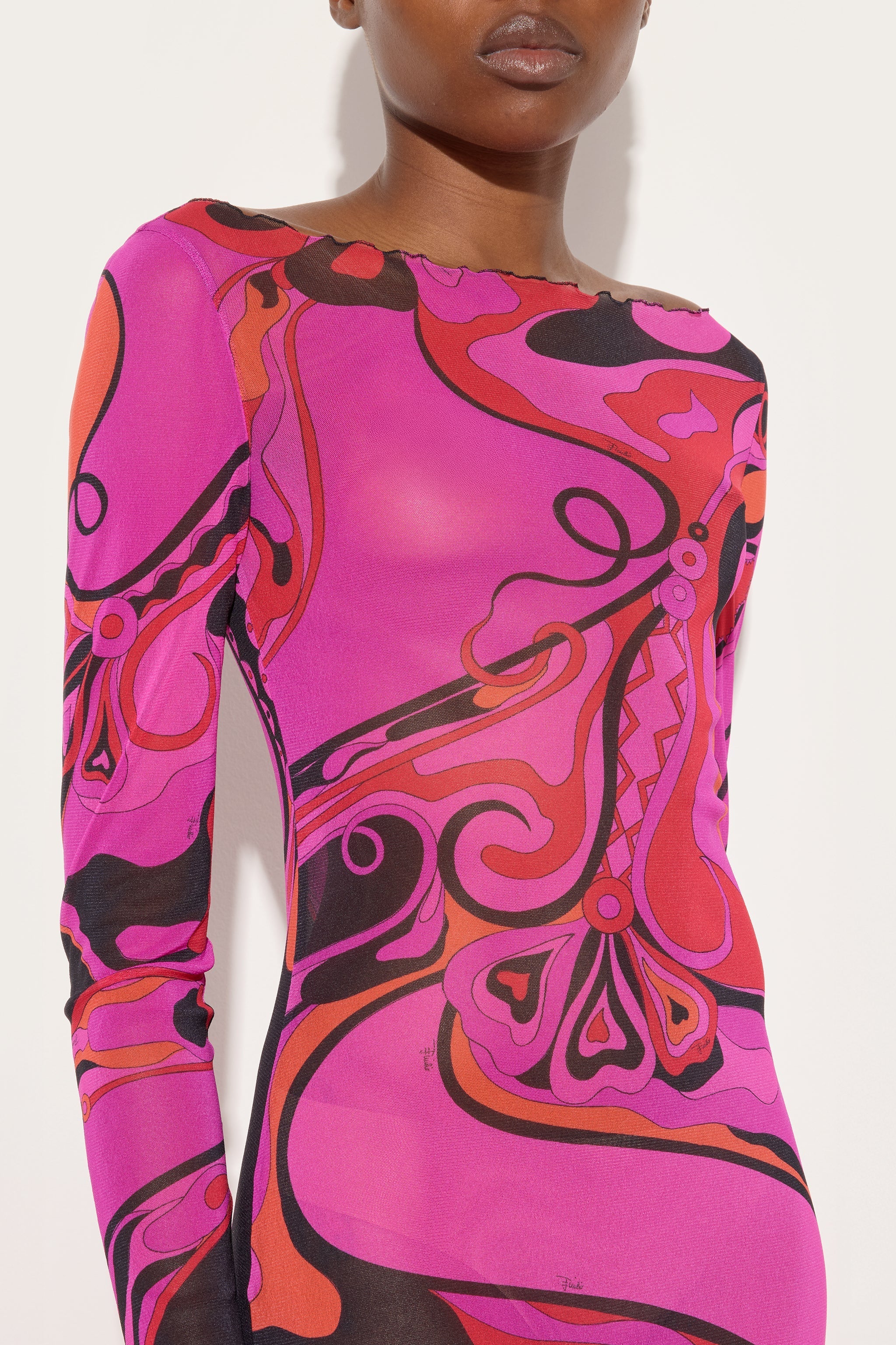 Orchidee Print Tulle Dress
 WOMAN Pucci