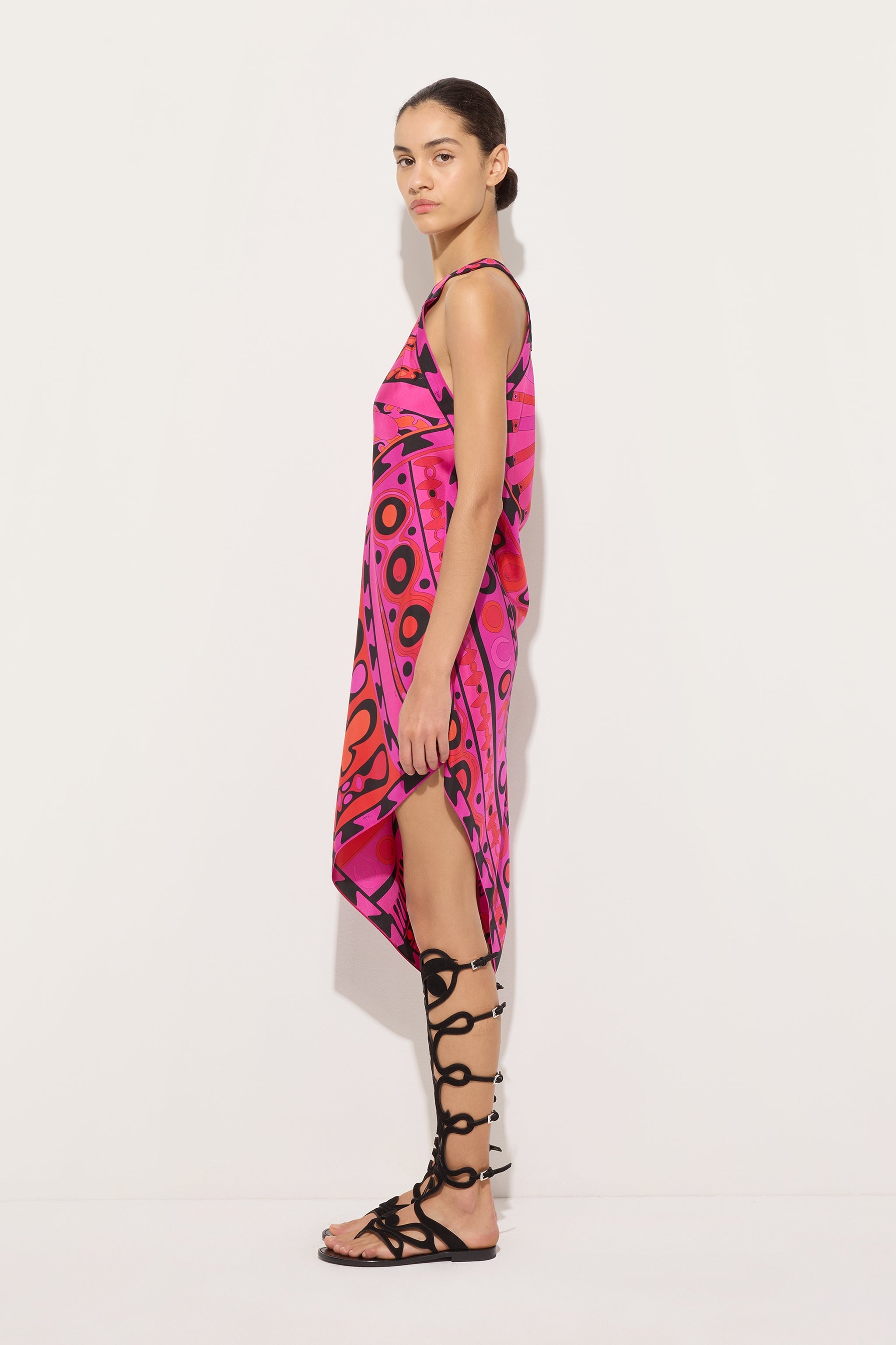Soleil Print One-Shoulder Dress
 WOMAN Pucci