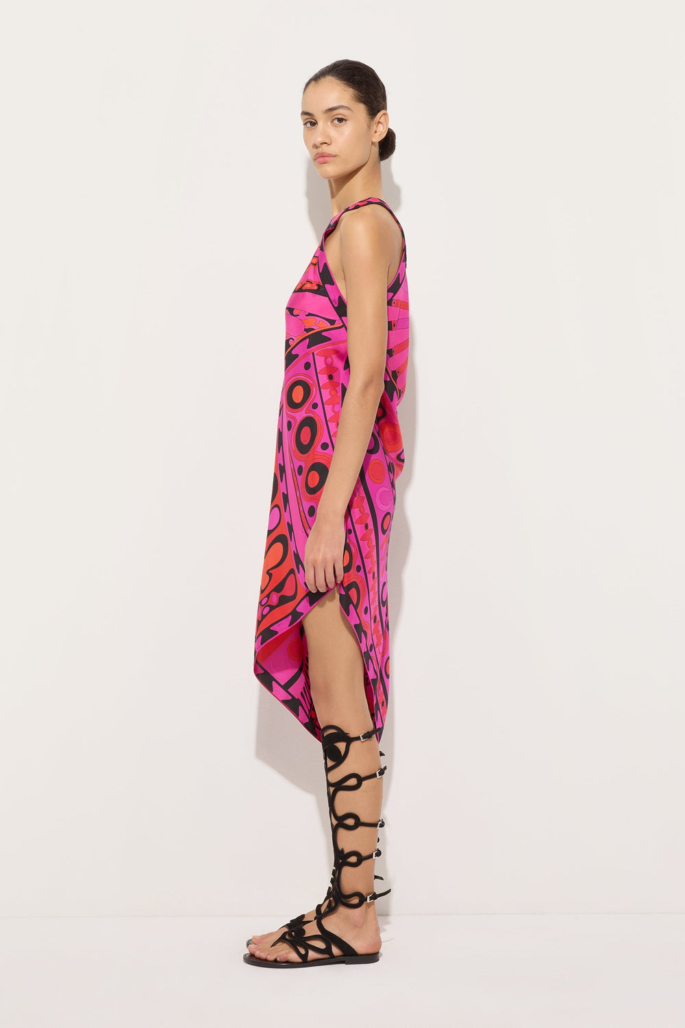 Soleil Print One-Shoulder Dress
 WOMAN Pucci