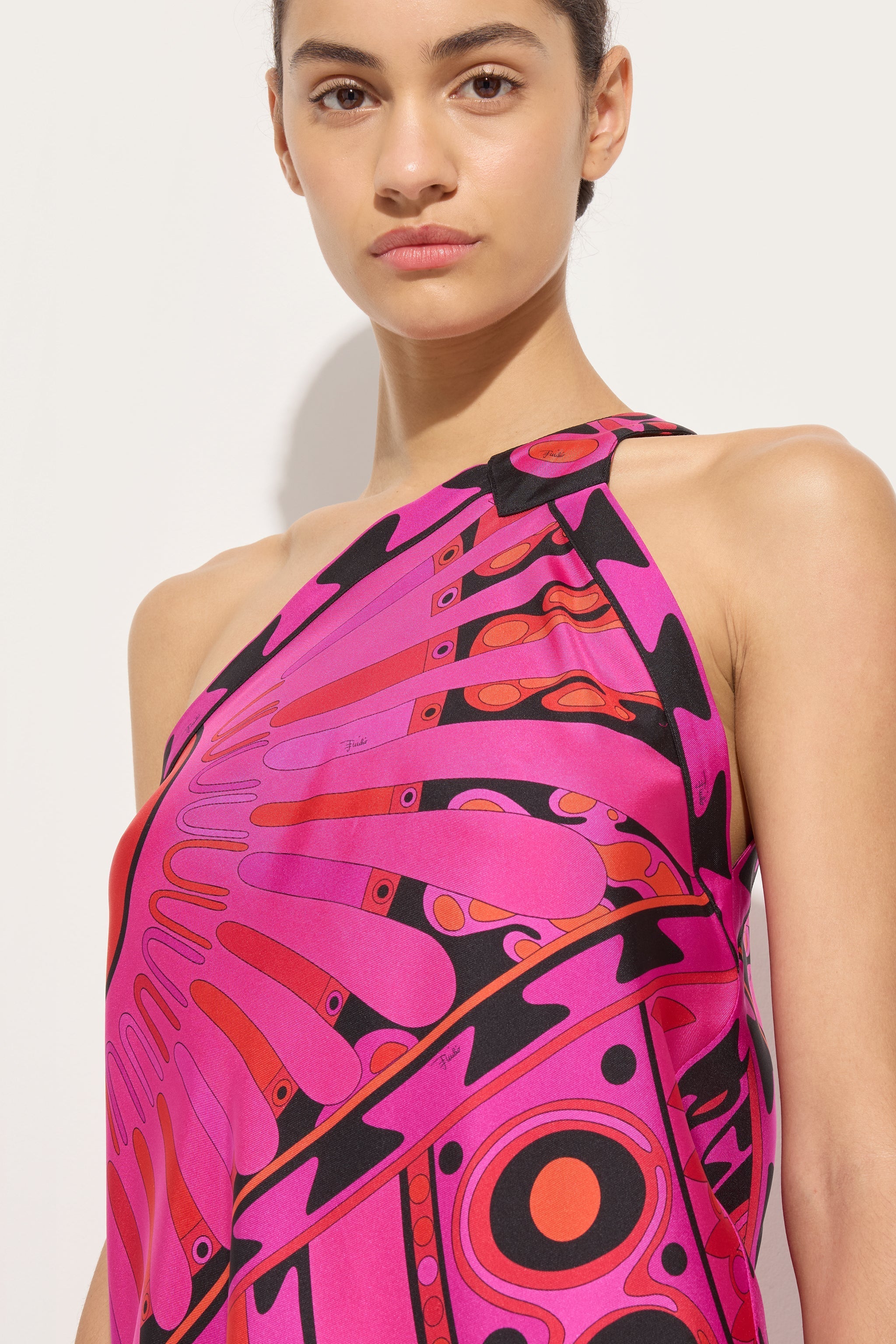 Soleil Print One-Shoulder Dress
 WOMAN Pucci