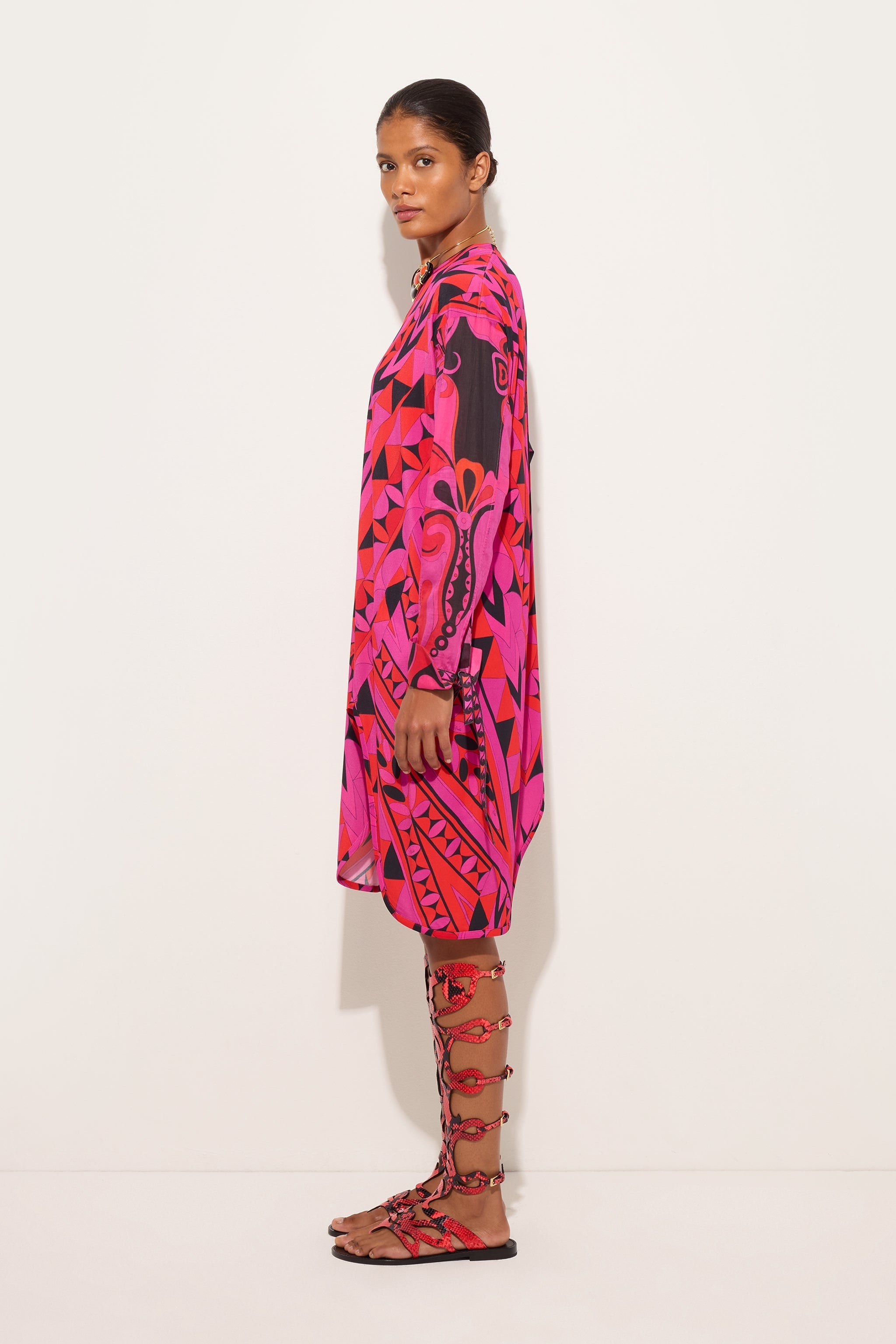 Manuba Print Long-Sleeved Dress
 WOMAN Pucci
