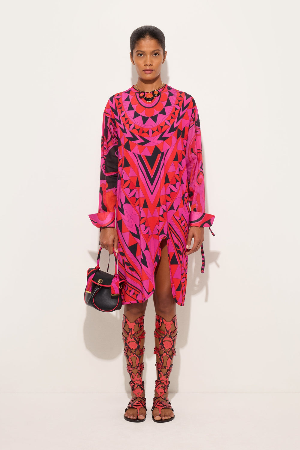 Manuba Print Long-Sleeved Dress
 WOMAN Pucci