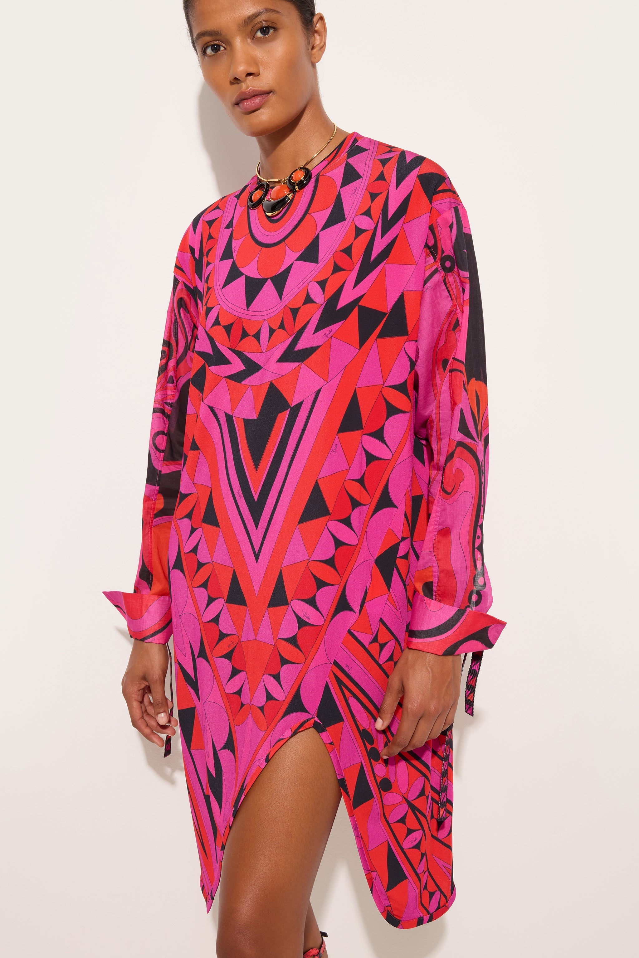 Manuba Print Long-Sleeved Dress
 WOMAN Pucci