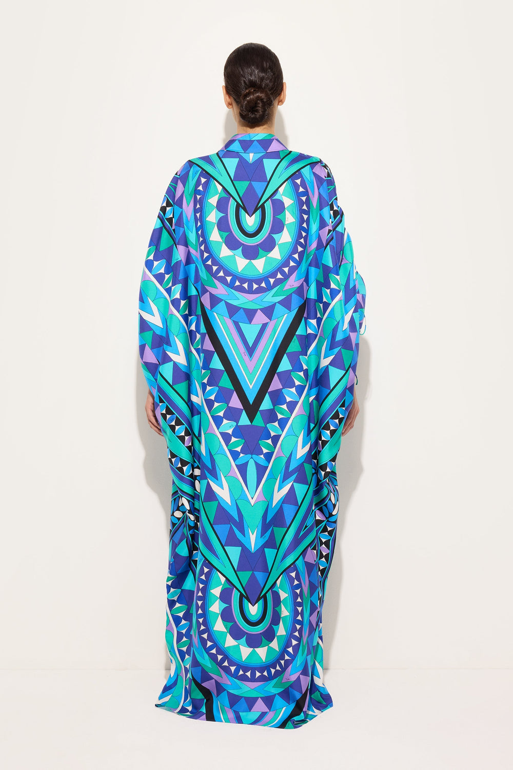 Manuba Print Silk Kaftan with Draped Sleeves
 WOMAN Pucci