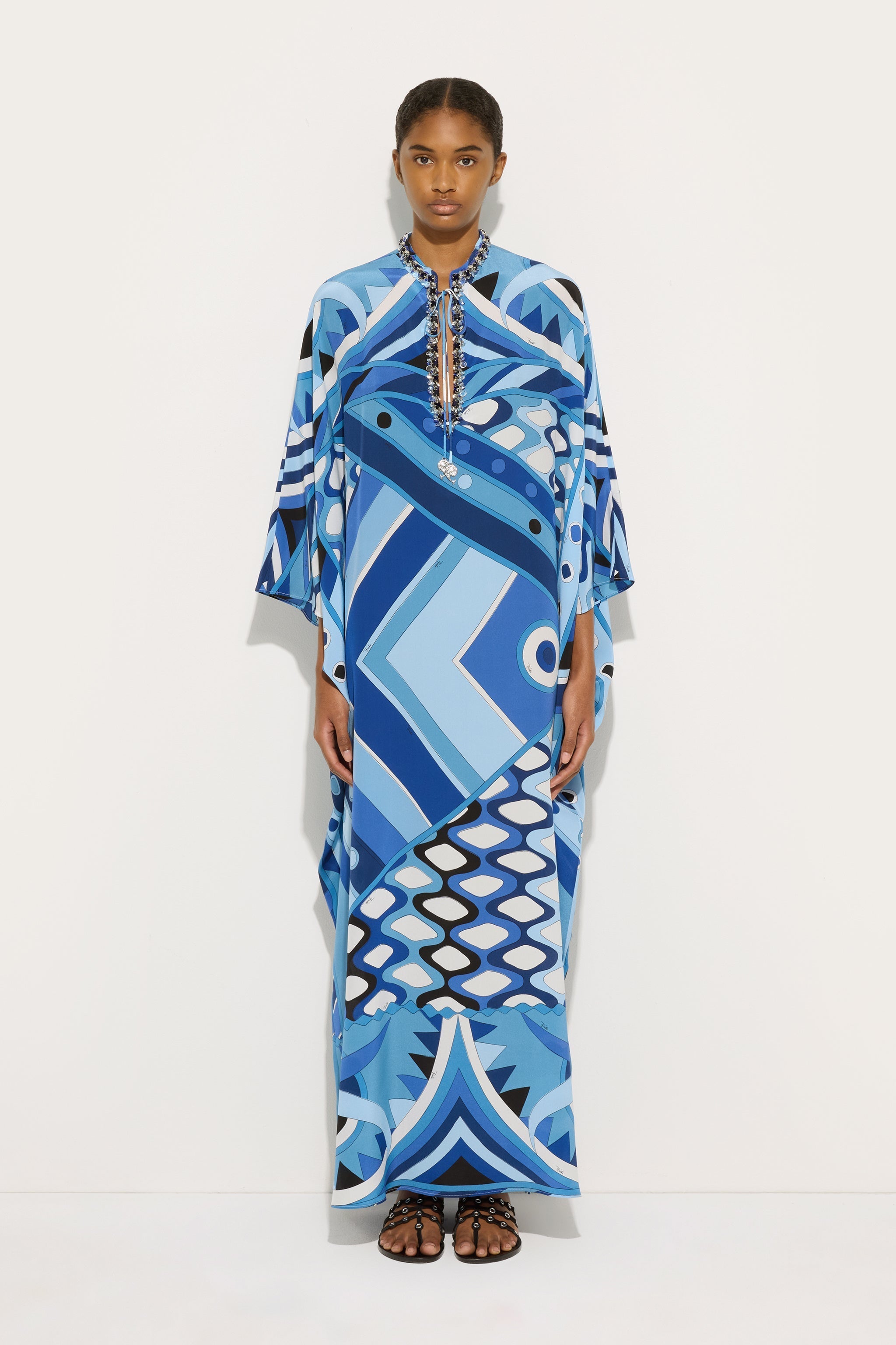 Vivara Print Long Kaftan with Embroidery
 WOMAN Pucci