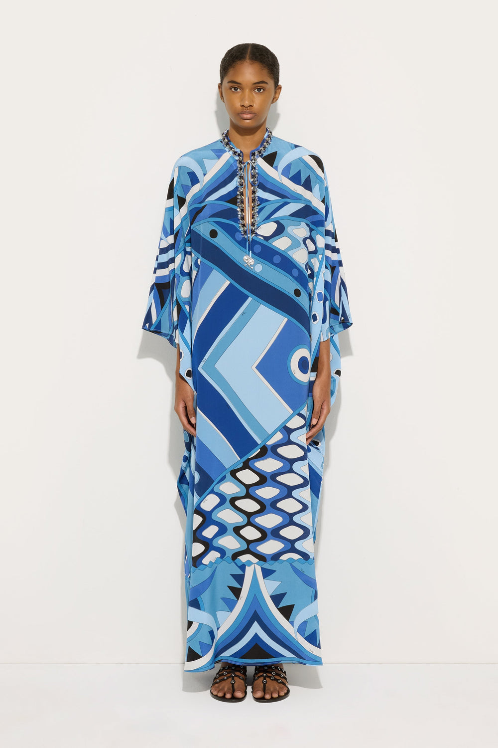 Vivara Print Long Kaftan with Embroidery
 WOMAN Pucci
