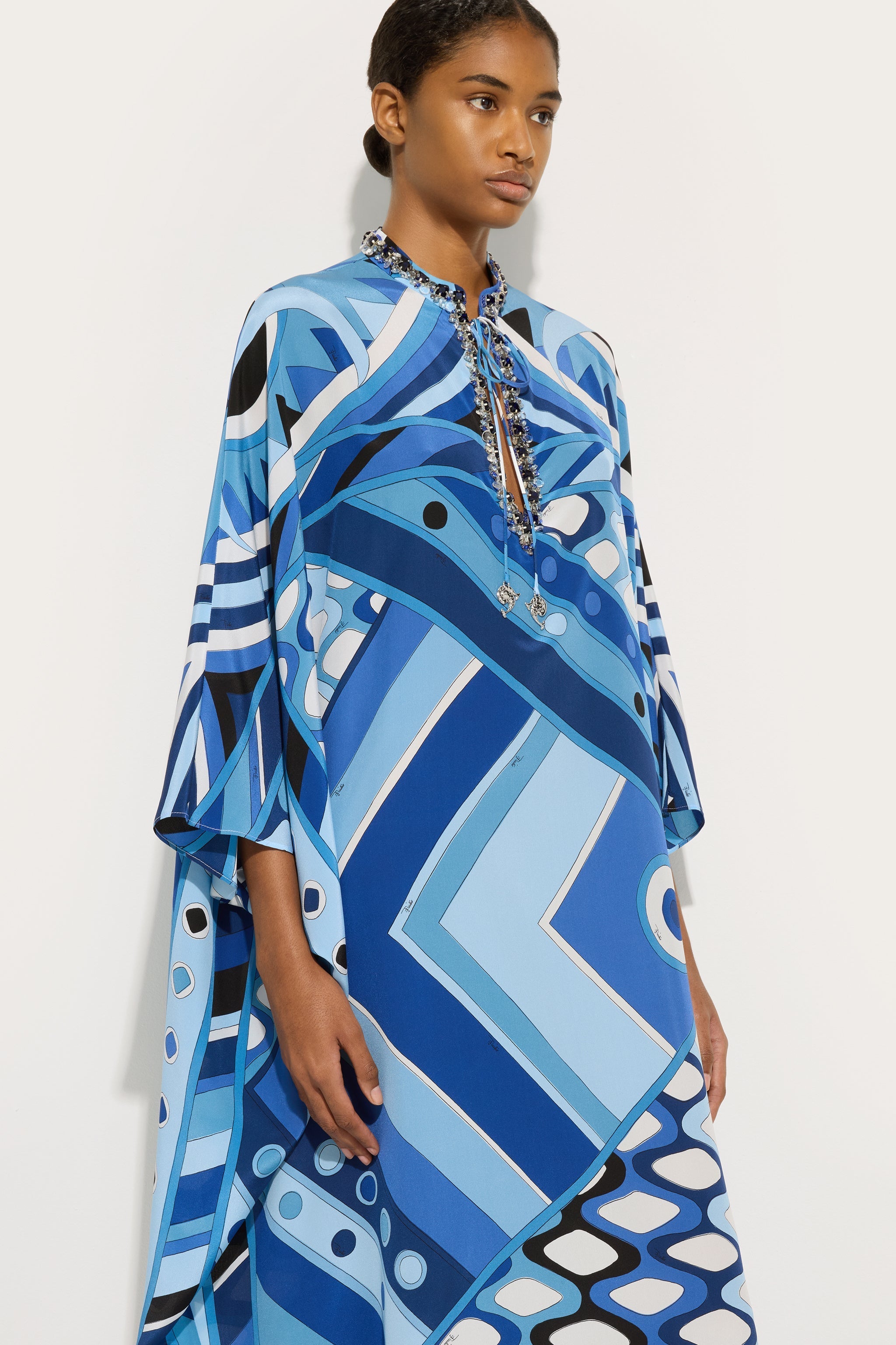 Vivara Print Long Kaftan with Embroidery
 WOMAN Pucci