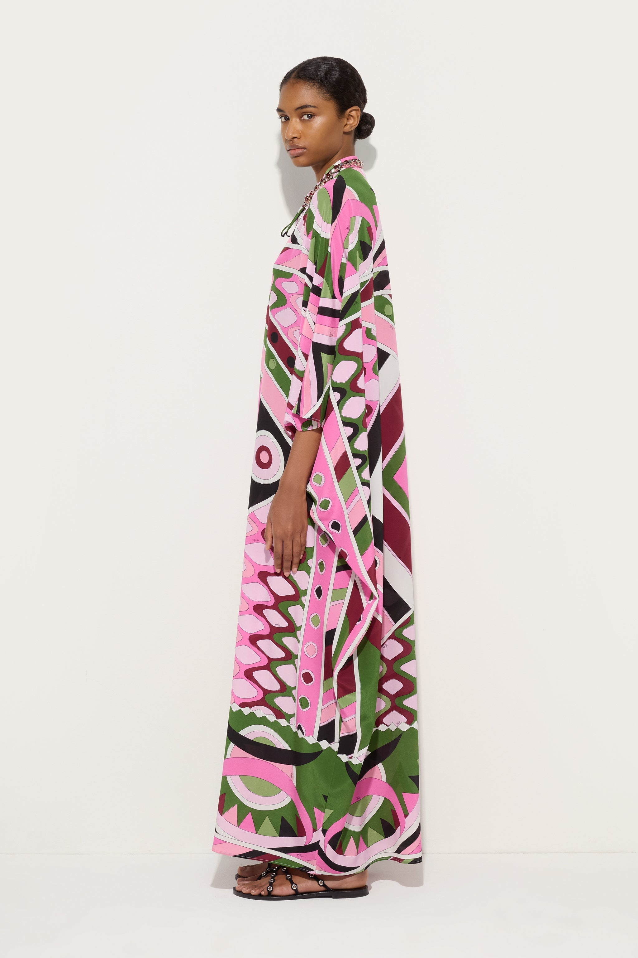 Vivara Print Long Kaftan with Embroidery
 WOMAN Pucci